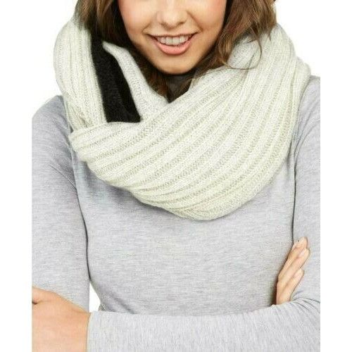 DKNY KNY Fleece-Lined Knit Infinity Scarf, Cream Size ONE SIZE - 1 Thumbnail
