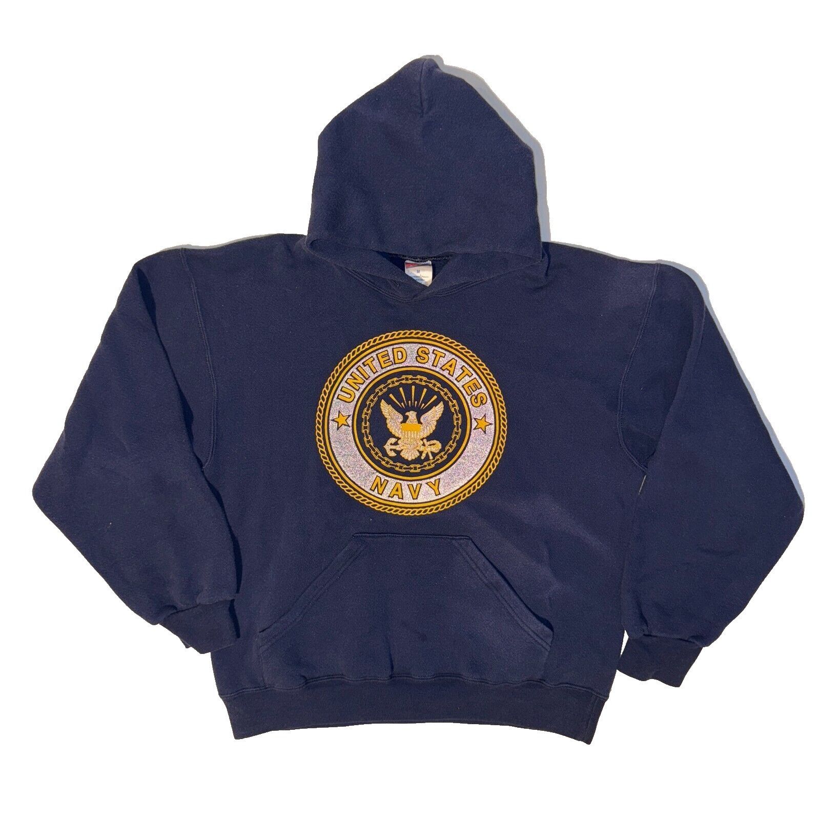 Soffe Vintage 1990s United States Navy Graphic Hoodie - M Reflecti Size US M / EU 48-50 / 2 - 1 Thumbnail