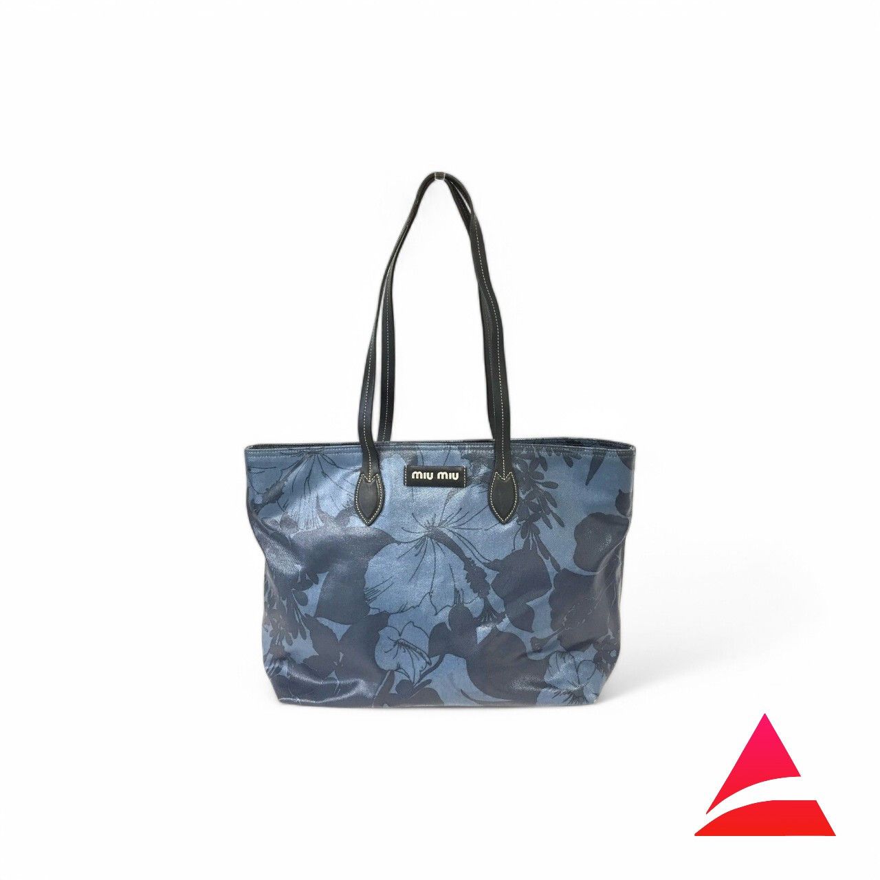 Miu Miu Miu Miu - Navy Camo Blue Leather Tote Shoulder Bag Size ONE SIZE - 1 Thumbnail