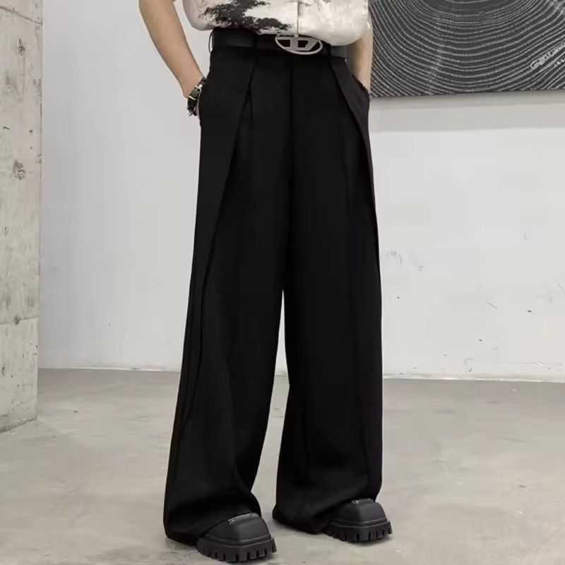 Japanese Brand Black High Waist Straight Wide Leg Pleated Pants / Trousers Size US 34 / EU 50 - 3 Thumbnail