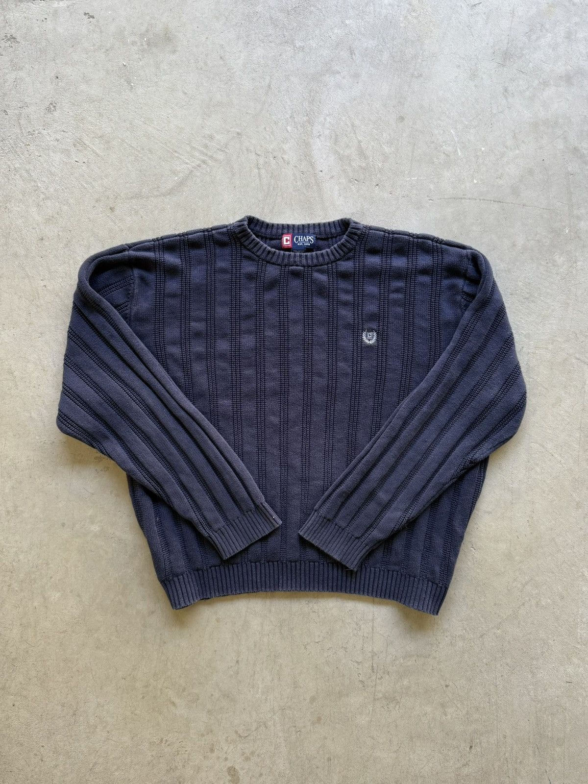 Chaps Vintage Retro Chaps Navy Blue Pullover Cable Knit Sweater Size US XL / EU 56 / 4 - 1 Thumbnail