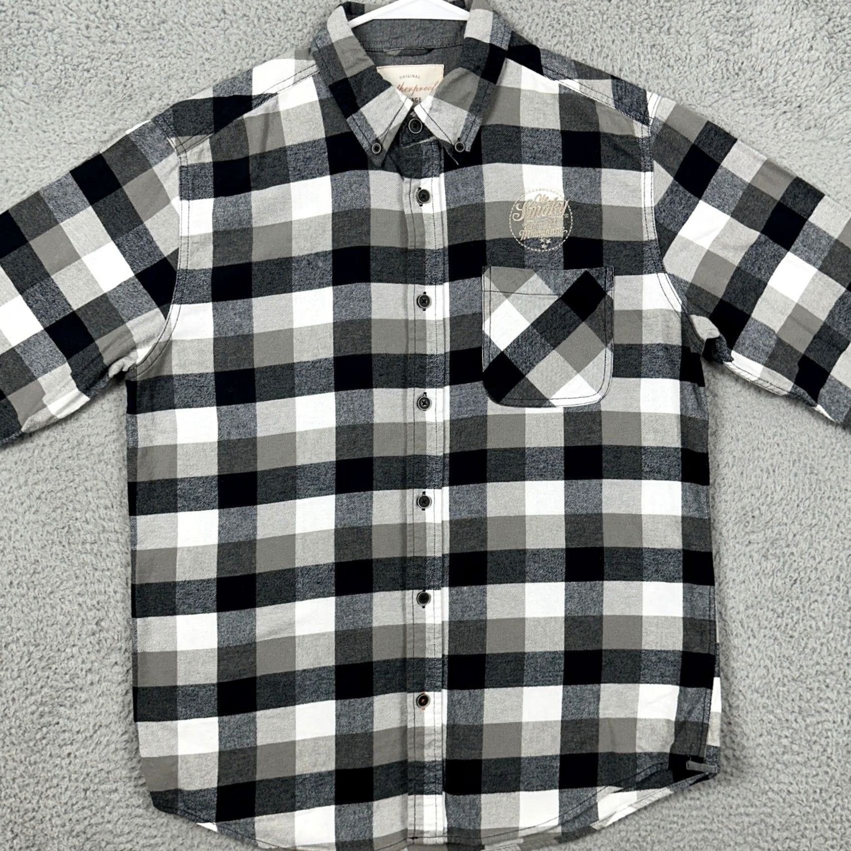 Weatherproof VINTAGE Weatherproof Mens Medium Shirt Flannel Button Down White Black Check Size US M / EU 48-50 / 2 - 2 Thumbnail