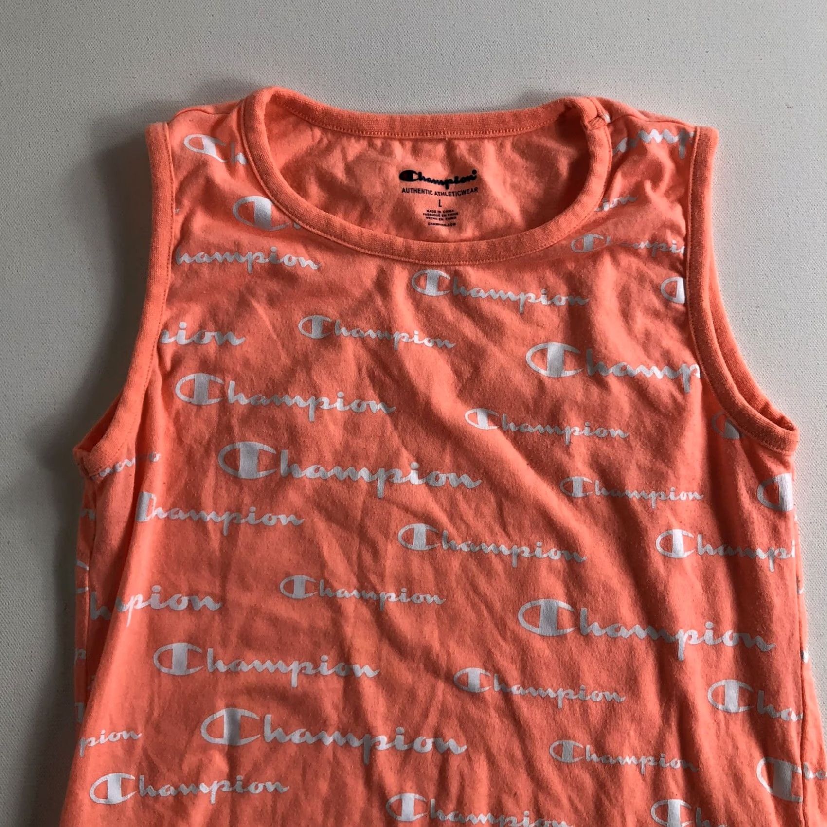 Champion Champion Women's All Over Logo-Print Muscle Tank Top Sleeveless Size Large Size L / US 10 / IT 46 - 3 Thumbnail