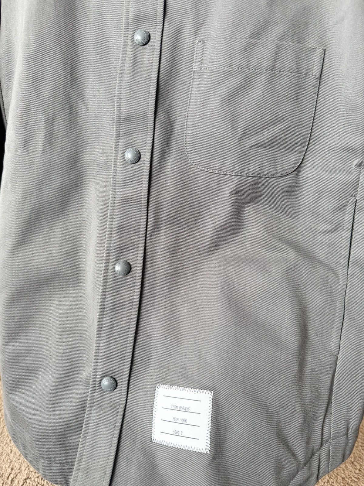 Thom Browne Thom Browne Stripe Twill Snap Front Shirt Jacket Size US M / EU 48-50 / 2 - 2 Thumbnail