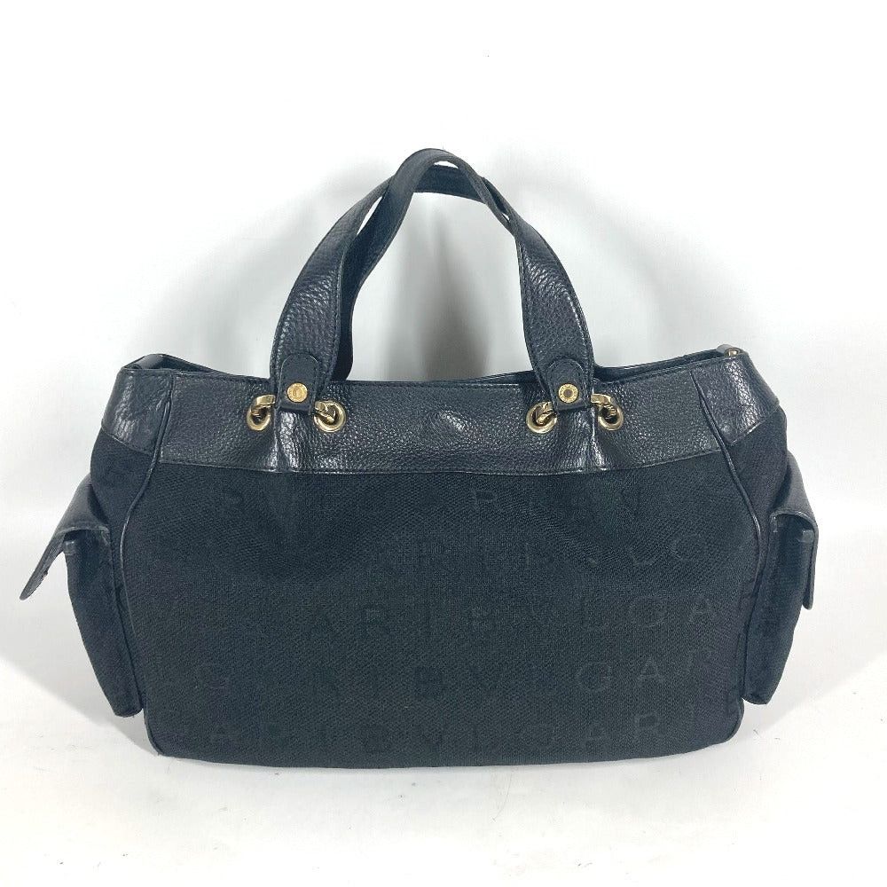 Bvlgari Bulgari Logomania Briefcase Shawl Shoulder Bag Tote Canvas/leather Women Black