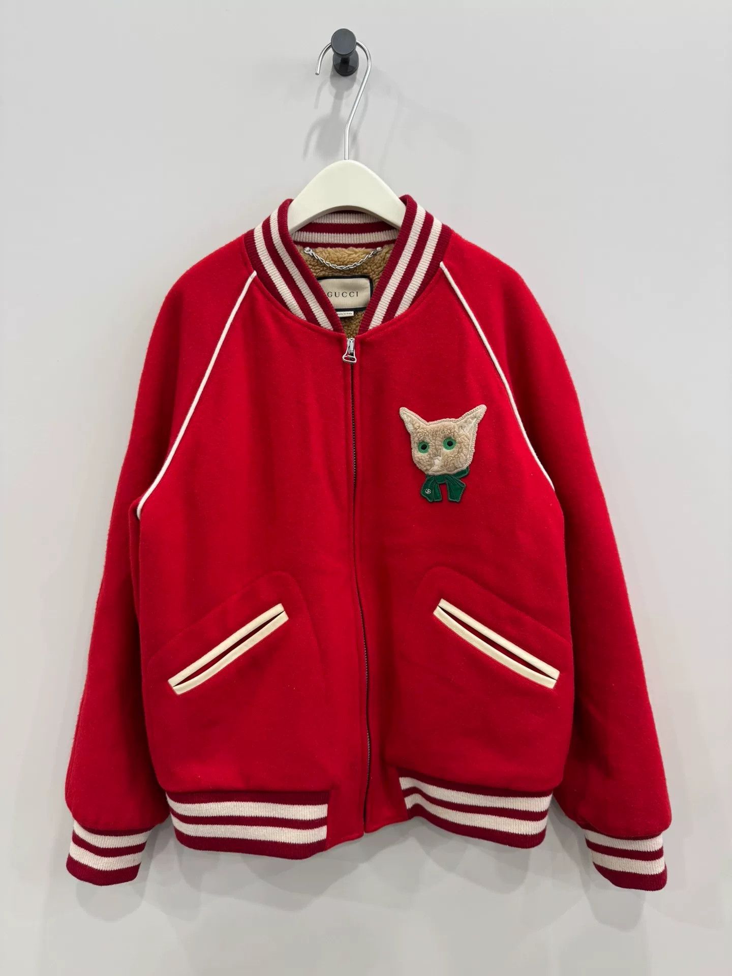 Gucci gucci wool baseball jacket with cat design Size US L / EU 52-54 / 3 - 1 Thumbnail