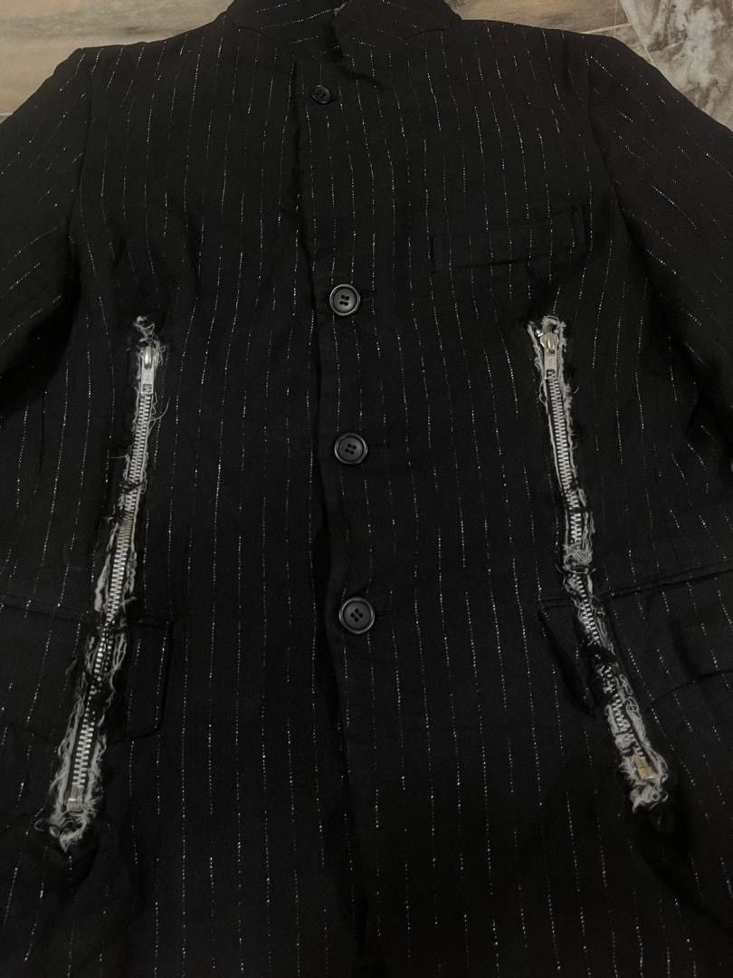 Comme des Garcons Comme des Garcons Punk Style Silver Stripe Casual Jacket Size US XS / EU 42 / 0 - 5 Thumbnail