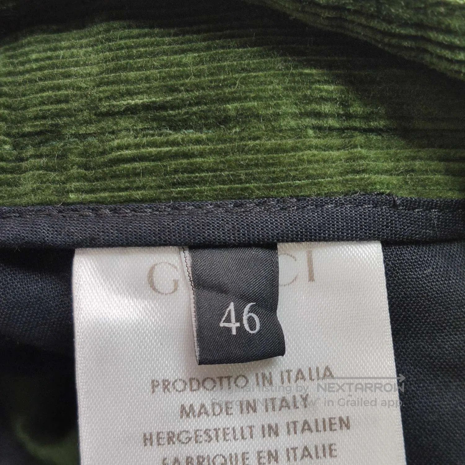 Gucci Green Corduroy Straight. Size US 34 / EU 50 - 7 Thumbnail