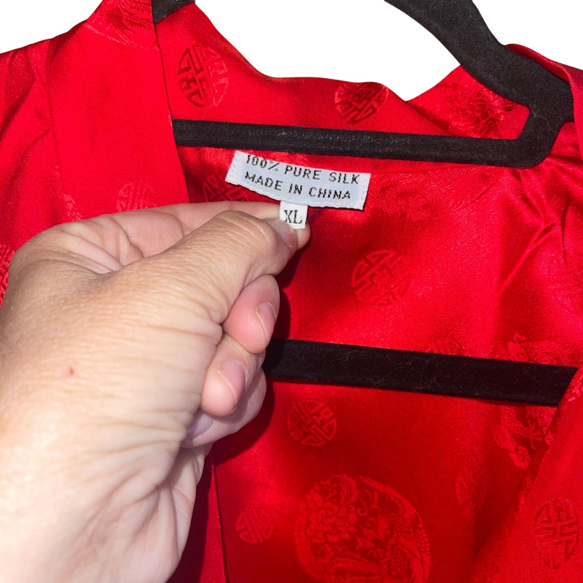 Vintage Vintage Womens Robe Size XL Red Belt V Neck Wrap Size ONE SIZE - 3 Thumbnail