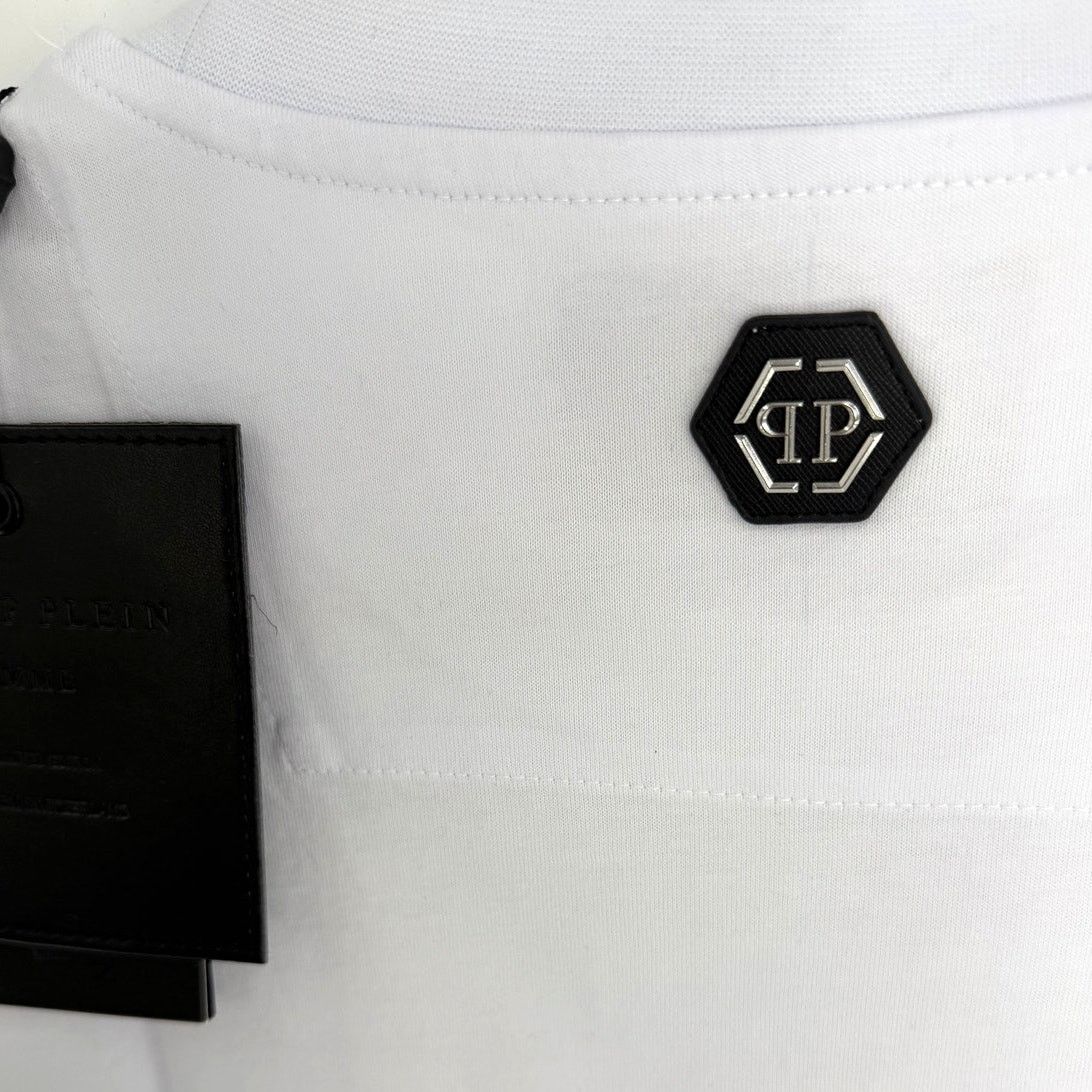 Philipp Plein Philipp Plein White Bulldog Crystal Round Neck T-Shirt XXL Size US XXL / EU 58 / 5 - 7 Thumbnail