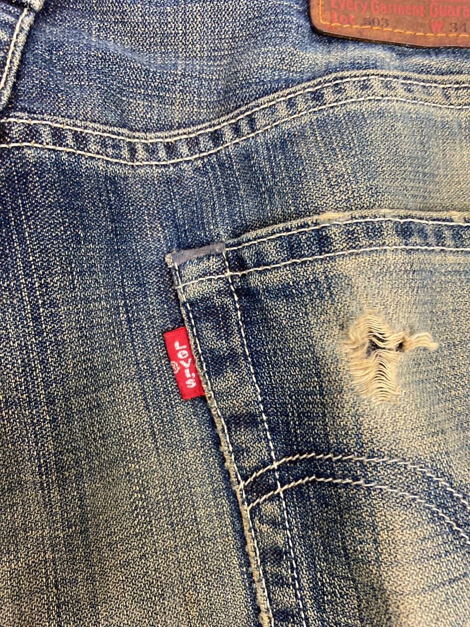 Levi's vintage levis 503 rusty distressed denim nice design Size US 35 - 5 Thumbnail