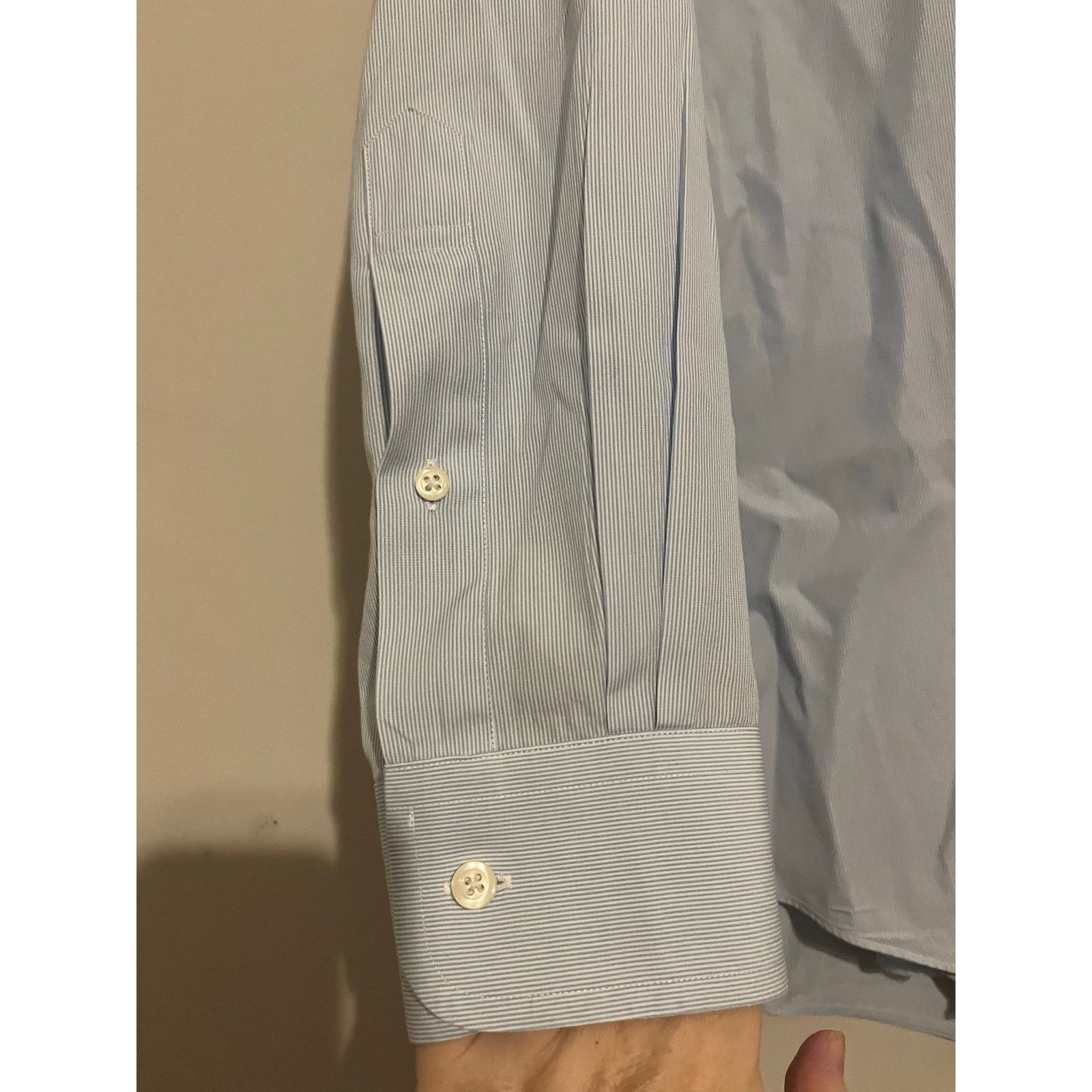 Jos. A. Bank Jos A Bank Men’s Blue Pinstripe Dress Shirt Size 15 1/2” Size US M / EU 48-50 / 2 - 4 Thumbnail