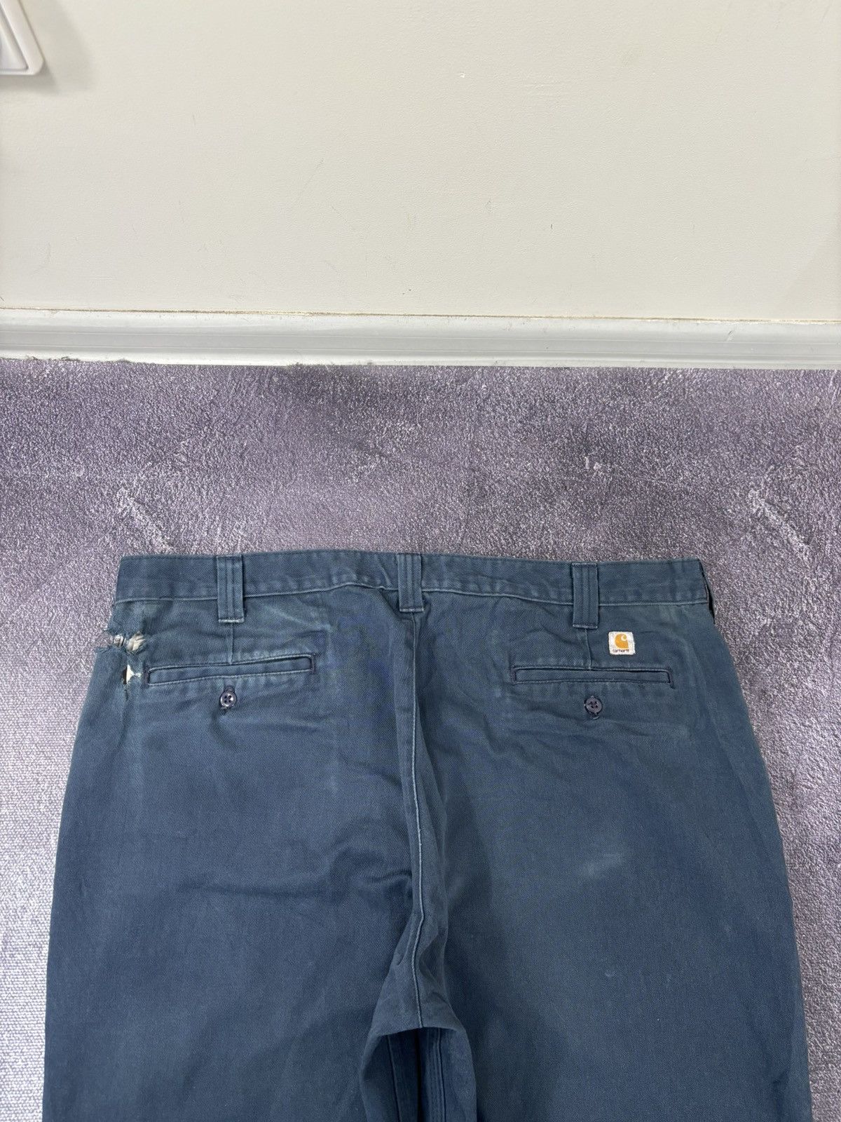 Carhartt Vintage 90s Carhartt Y2K Blended Navy Hype Baggy Twill Pants Size US 42 / EU 58 - 5 Thumbnail