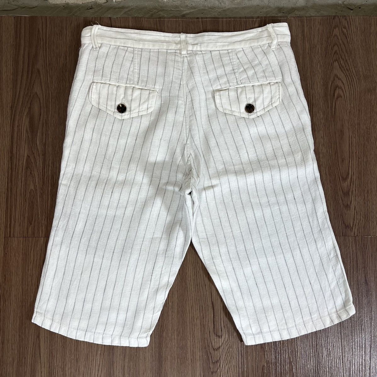 Shellac Shellac Pinstripe White Shorts Size US 30 / EU 46 - 2 Thumbnail