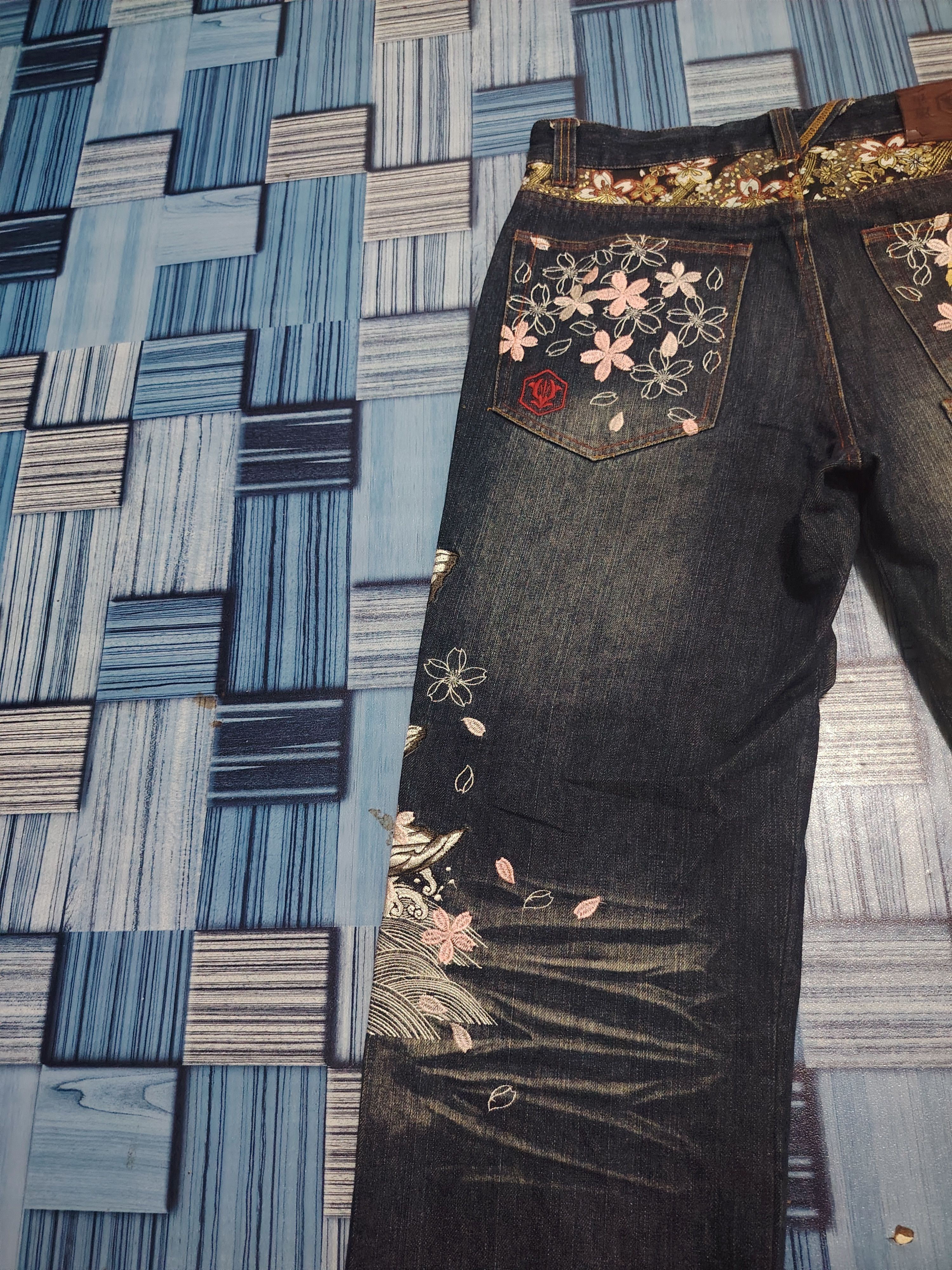 Karakuri Tamashii The Japanese Tradition Karakuri Style Embroidered Jeans Size US 32 / EU 48 - 18 Thumbnail