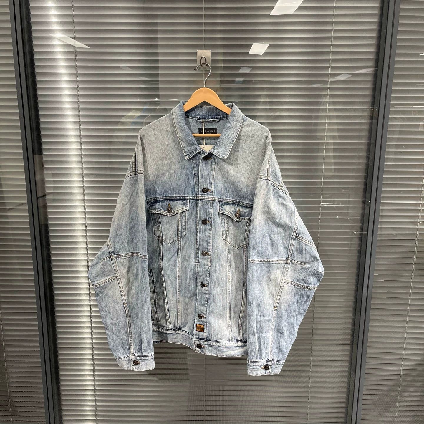 Balenciaga Blue Oversized Denim Jacket Size L Size US L / EU 52-54 / 3 - 1 Thumbnail