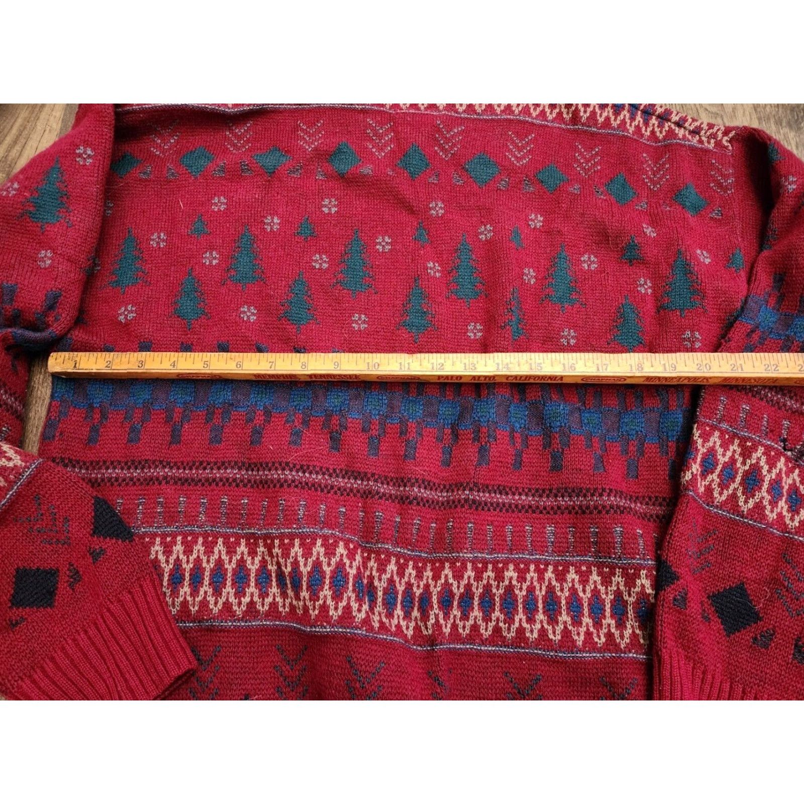 Pendleton VINTAGE Pendleton Deer Embroidered Wool Sweater Mens XL Red USA Made Size US XL / EU 56 / 4 - 3 Thumbnail