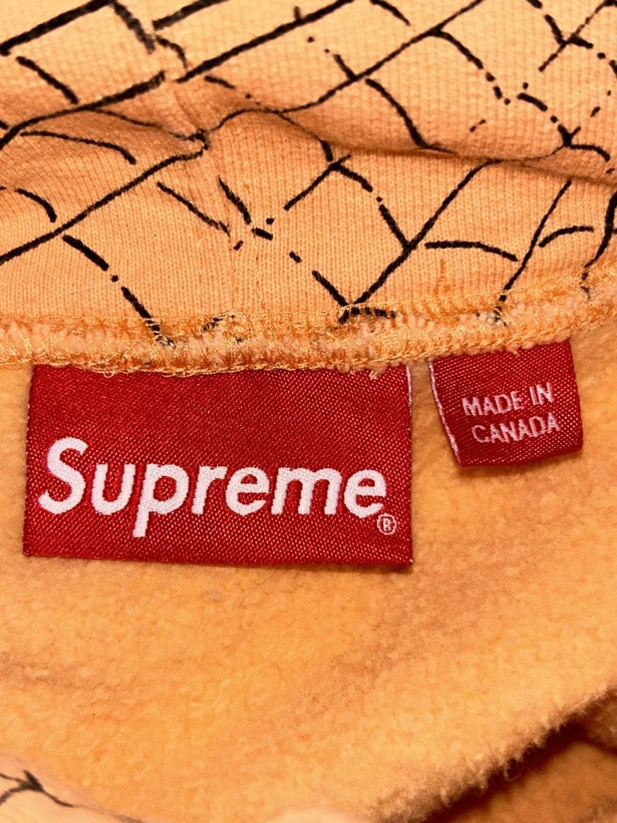 Supreme Supreme Spiderweb Hooded Sweatshirt Peach FW16 size Medium Size US M / EU 48-50 / 2 - 4 Thumbnail