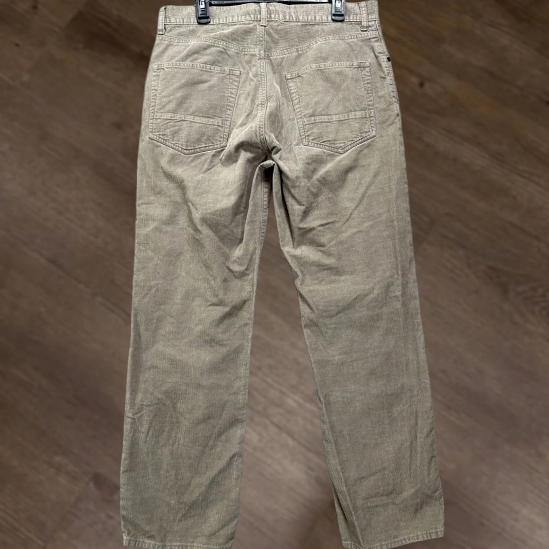 Vintage J Crew Pants Men 34X32 Tan Corduroy Straight Leg Flat Front 5 Pocket 100% Cotton Size US 34 / EU 50 - 1 Thumbnail