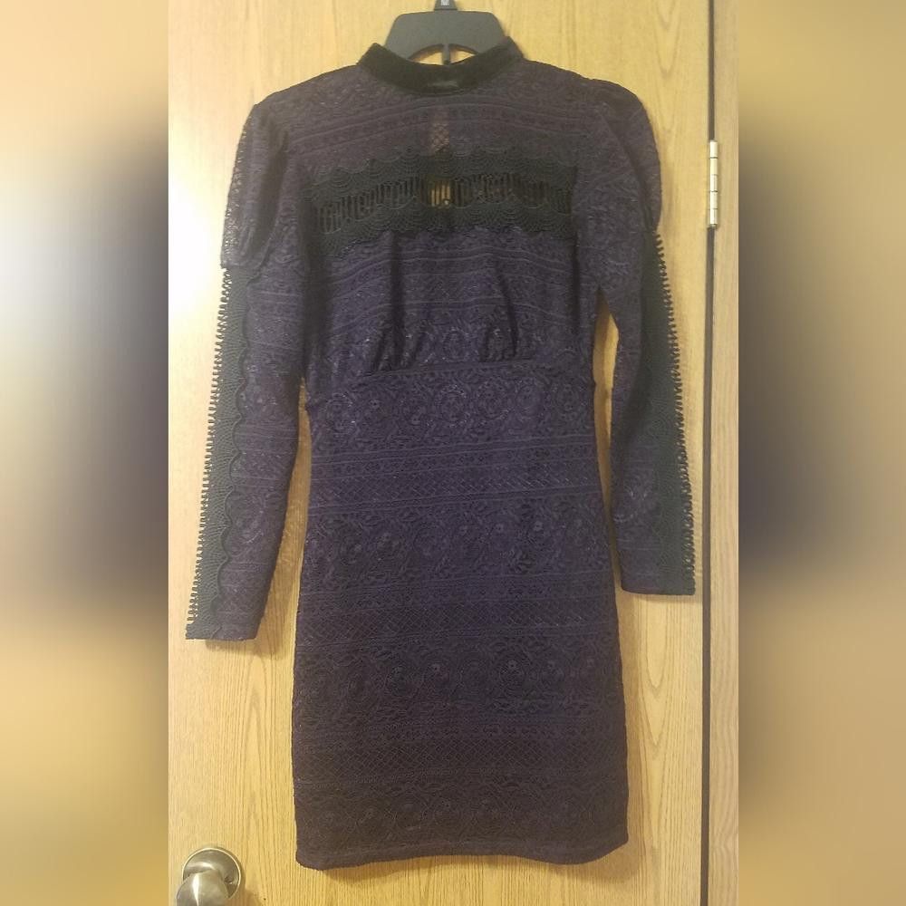 Topshop Topshop Elegant Black and Purple Lace Dress Size 4 | Grailed