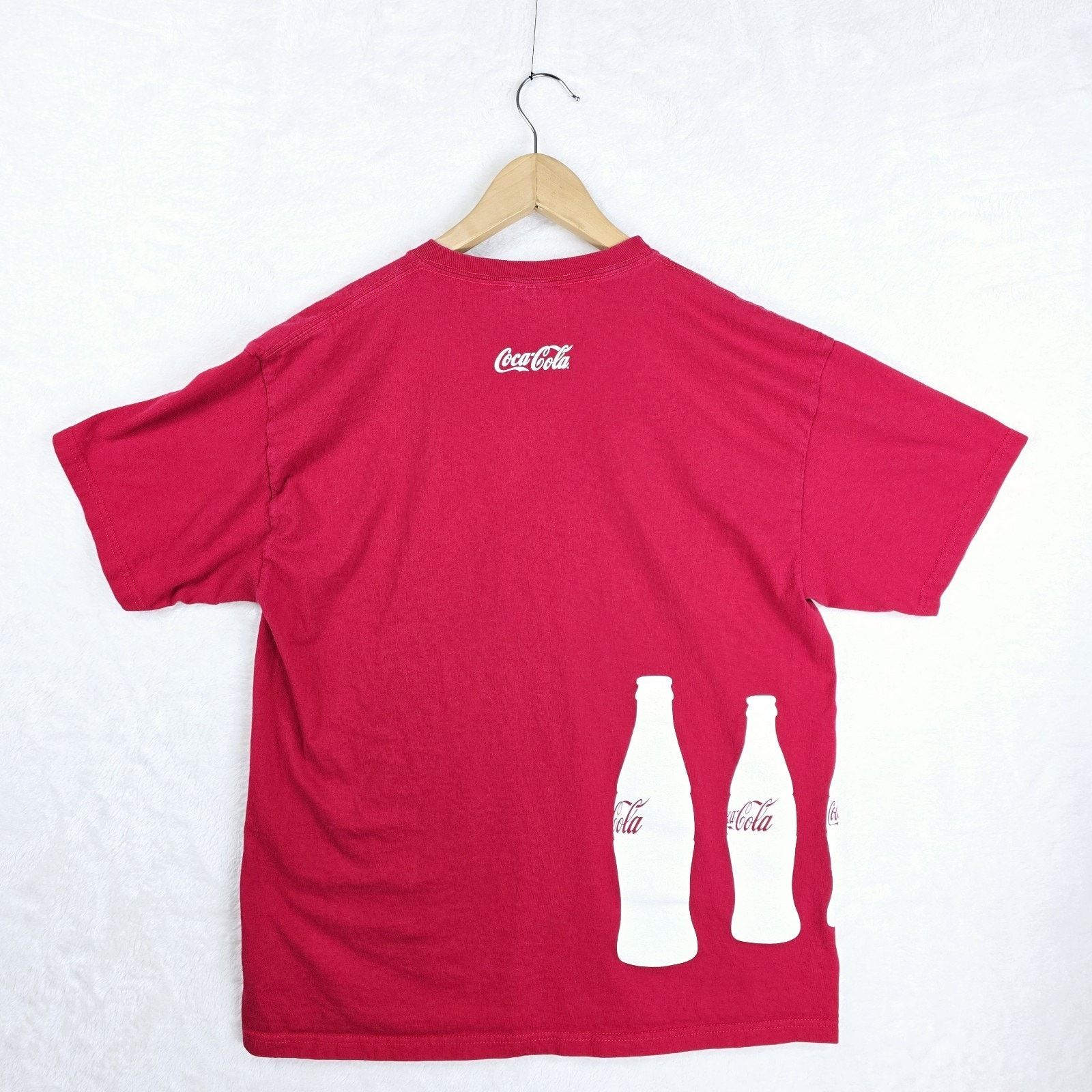 Hanes Vintage Coca Cola Botttle Wrap Around Shirt Large Red Y2K Size US L / EU 52-54 / 3 - 6 Thumbnail