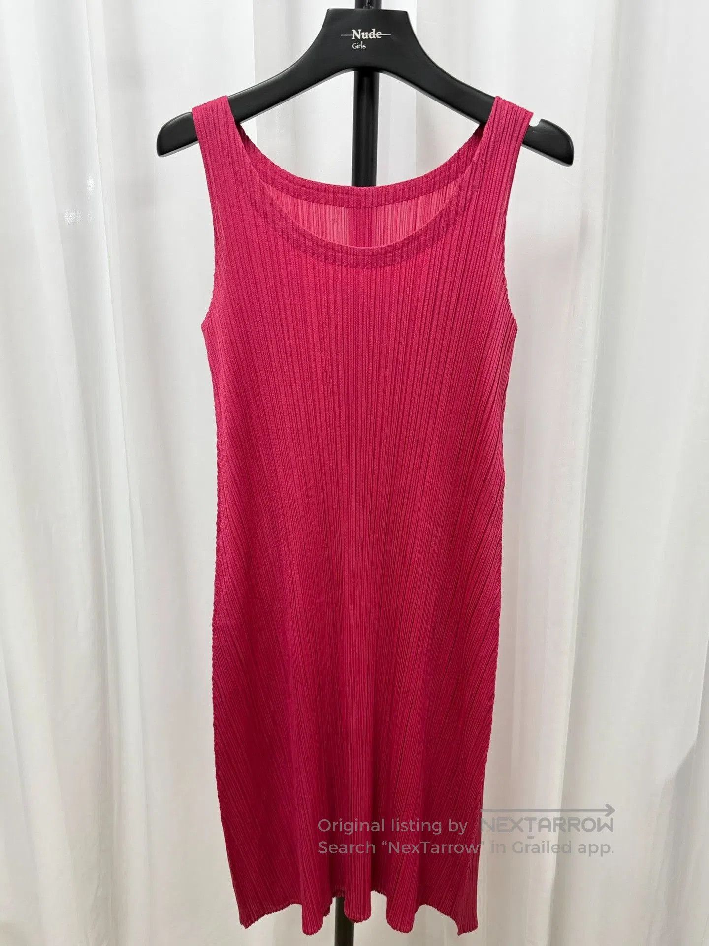 Pleats Please Issey Miyake Pleats Please Issey Miyake Pink Pleated Sleeveless Dress. Size L / US 10 / IT 46 - 1 Thumbnail