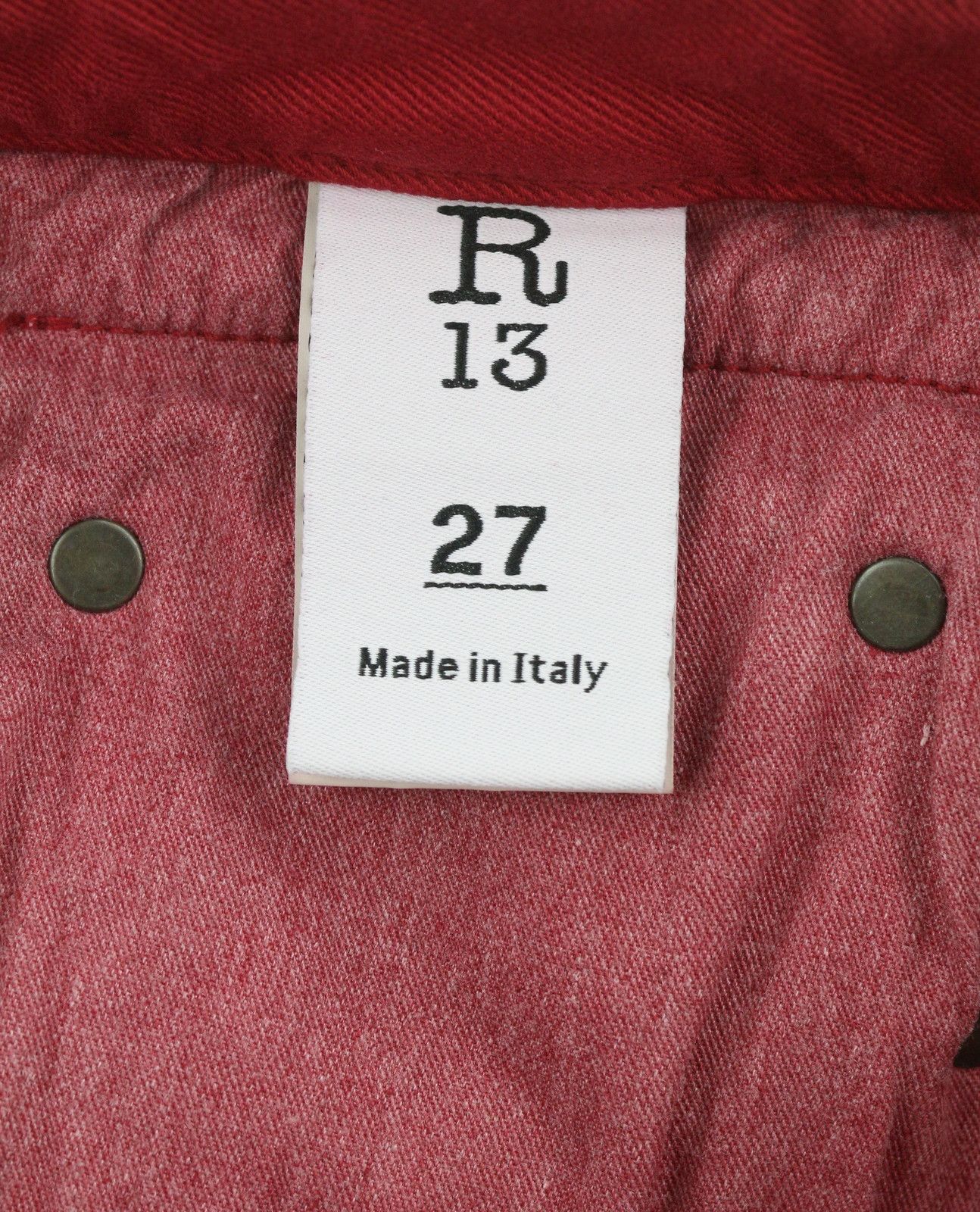 R13 BOY STRAIGHT 27 Vivid Red Stretch Cropped Ankle 86355 Size 27" / US 4 / IT 40 - 6 Thumbnail