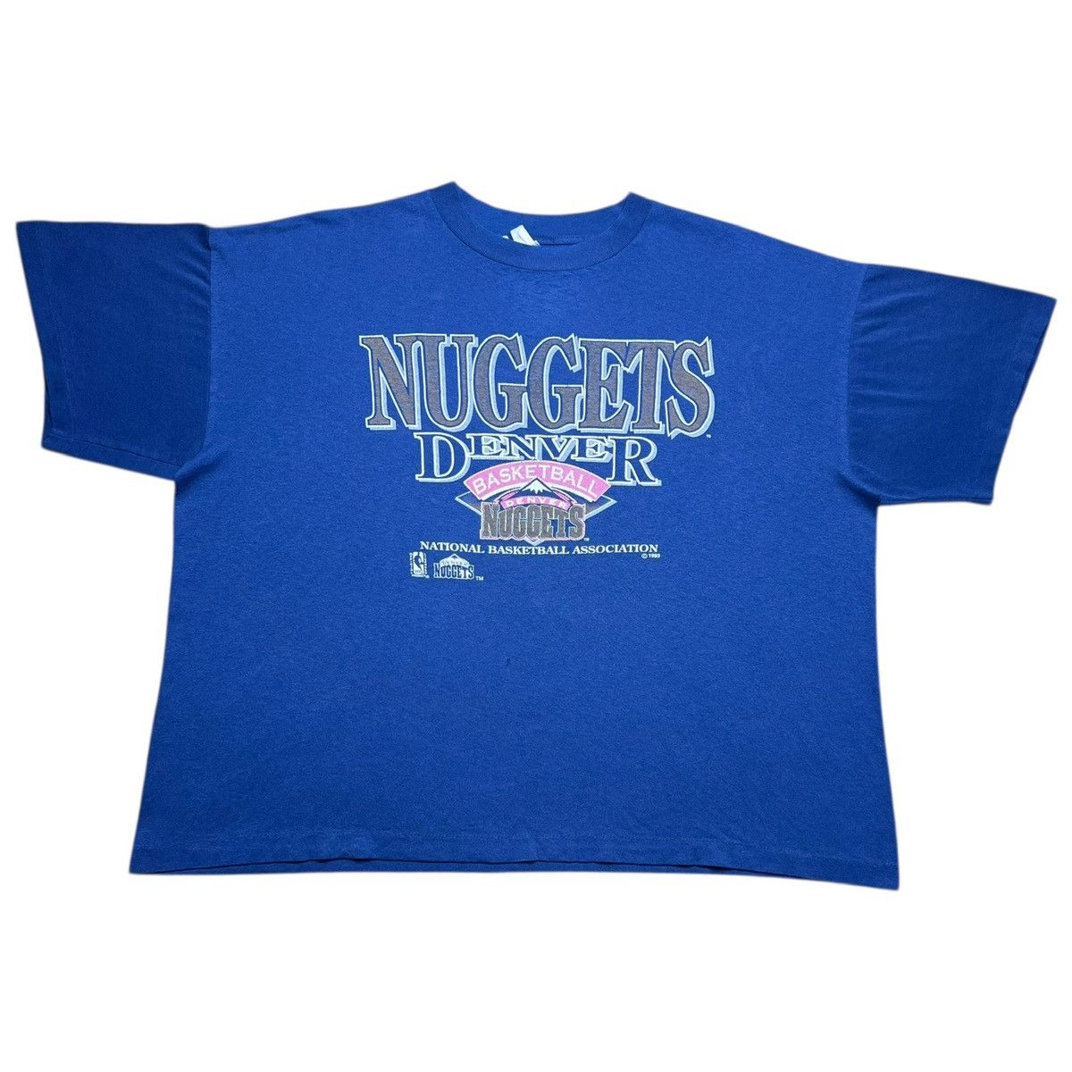 NBA Vintage 1993 NBA Denver Nuggets Spell Out 3D Graphic T-Shirt Size US XXL / EU 58 / 5 - 1 Thumbnail