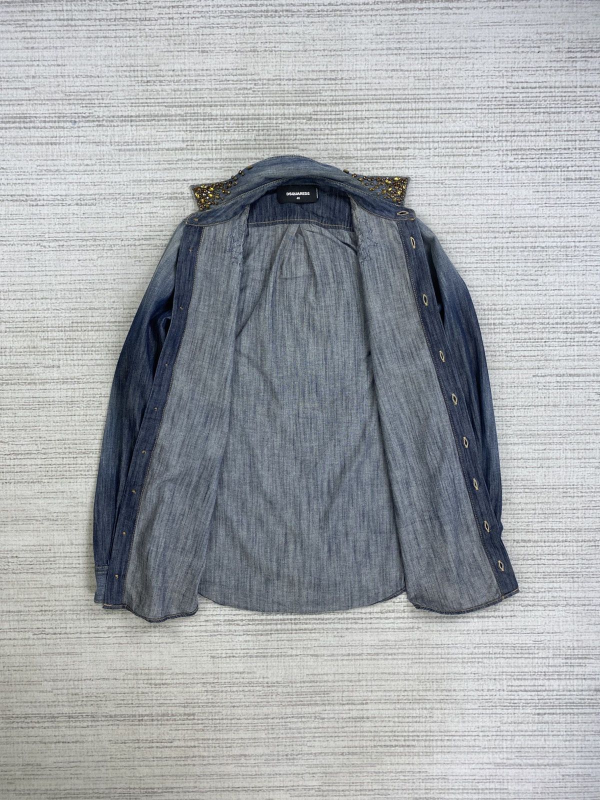 Dsquared2 × Japanese Brand × Vintage Vintage Dsquared2 Italy Blue Denim Rare Design Button Ups Size S / US 4 / IT 40 - 6 Thumbnail