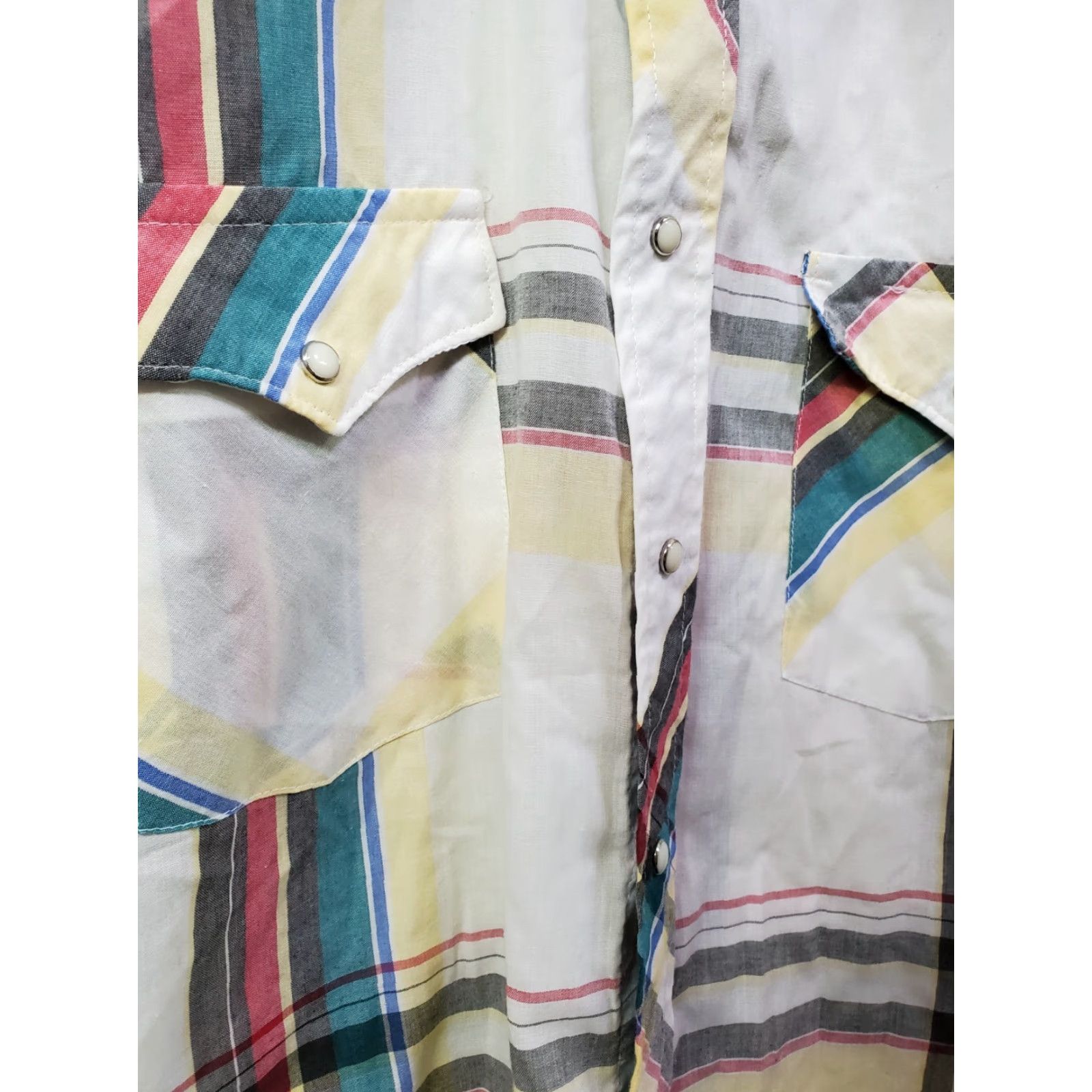 Wrangler VINTAGE Wrangler Western Shirt Men’s Small Short Sleeve Pearl Snap Pockets Size US S / EU 44-46 / 1 - 4 Thumbnail