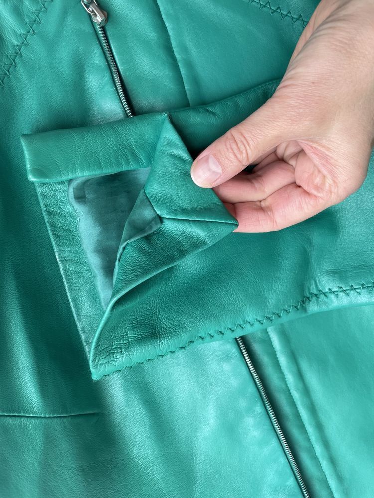 Versus Versace Versace Versus Emerald Leather Jacket Size S / US 4 / IT 40 - 4 Thumbnail