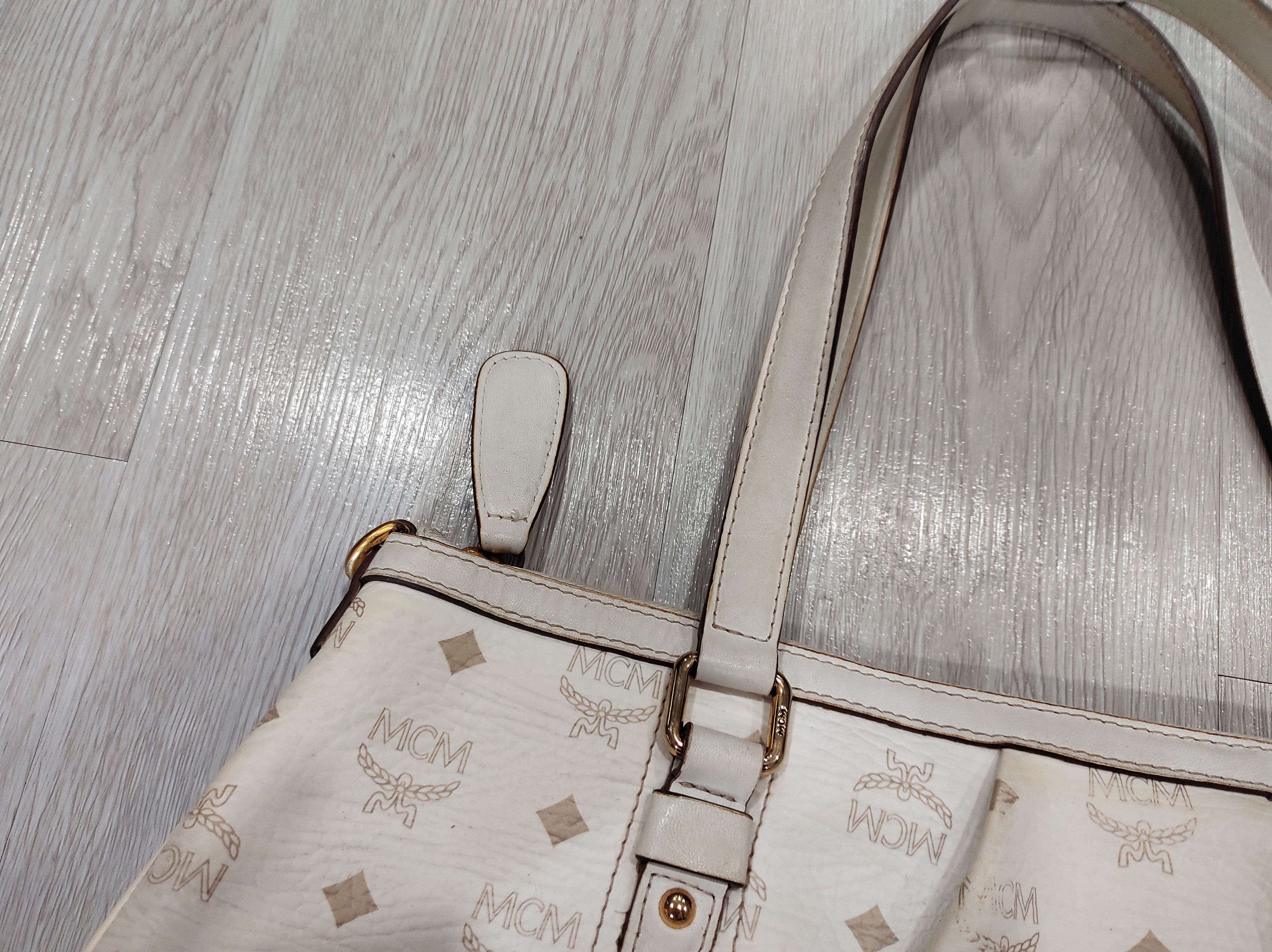 MCM Mcm White Visetos Tote Bag Size ONE SIZE - 9 Thumbnail