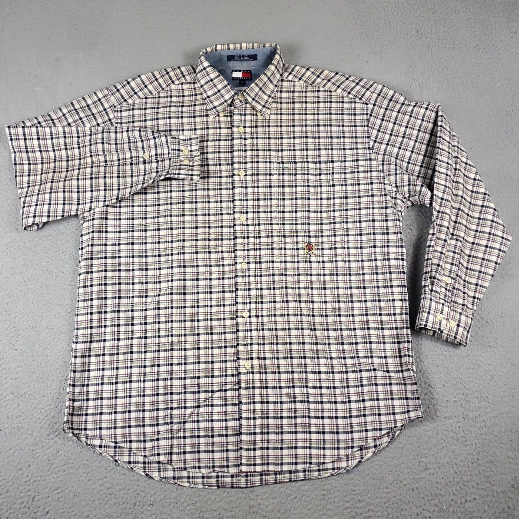 Tommy Hilfiger Tommy Hilfiger Shirt Mens Large Blue Beige Plaid Button-Up Long Sleeve Casual Designer Shirt Mens L Blue Beige Plaid Size US L / EU 52-54 / 3 - 3 Thumbnail