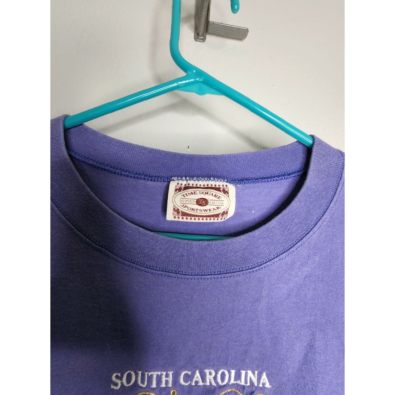 Vintage VINTAGE South Carolina T-Shirt XL Embroidered Distressed Palmetto State Mens 90s USA Cotton Size US XL / EU 56 / 4 - 5 Thumbnail