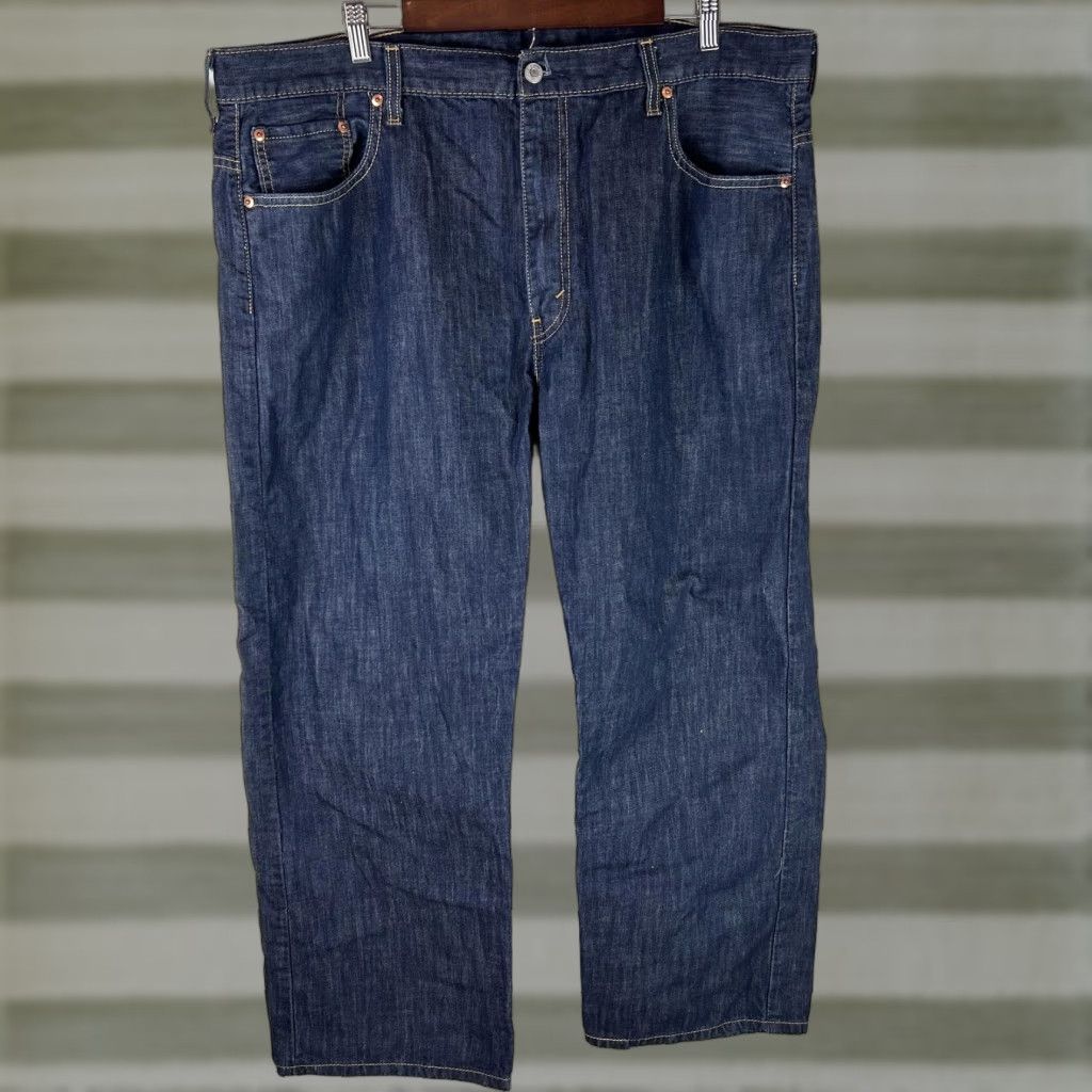 Levi's Levi's 569 Jeans Mens 42x30 Dark Indigo Wash Loose Straight Denim Pants Regular 42 Inseam 28in Blue 5-Pocket Mens Fit: Relaxed Mens Size US 42 / EU 58 - 1 Thumbnail