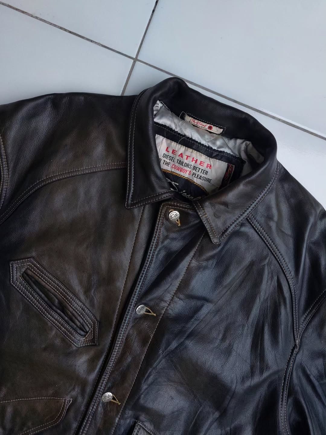 Diesel Diesel Vintage Leather Jacket Car Coat Patina Size US L / EU 52-54 / 3 - 4 Thumbnail