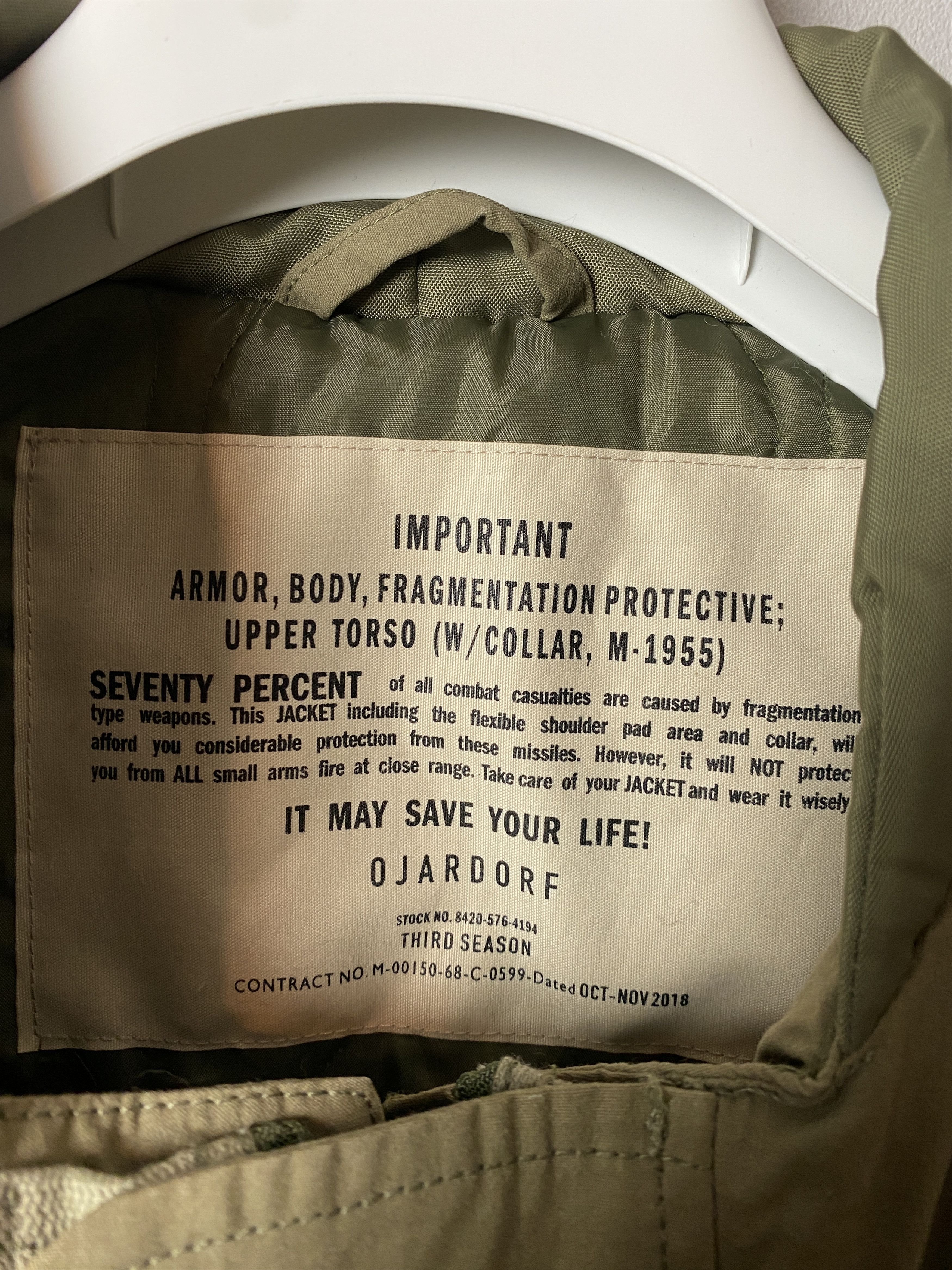 Designer Ojardorf Bomber military jacket Vietnam Flak MA-1 Size US M / EU 48-50 / 2 - 3 Thumbnail