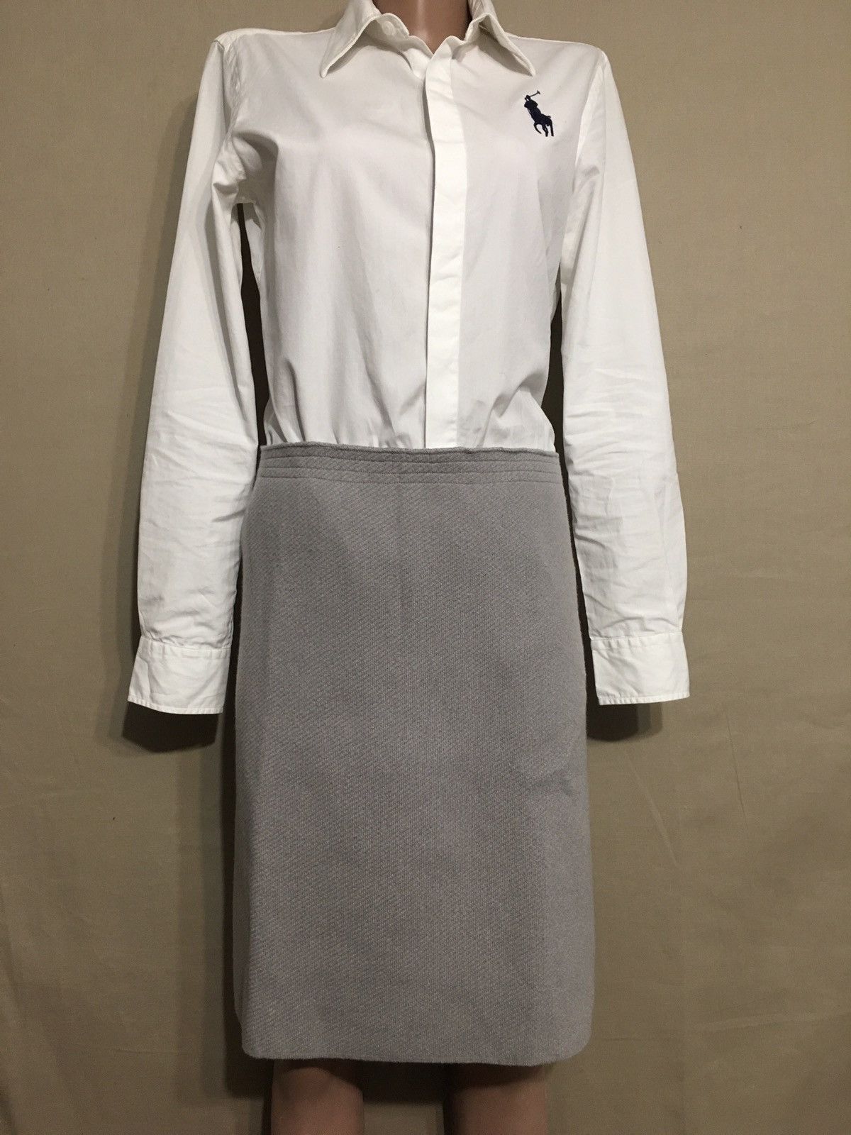 MORESI Como Italy Grey Pure Cashmere Skirt Size S