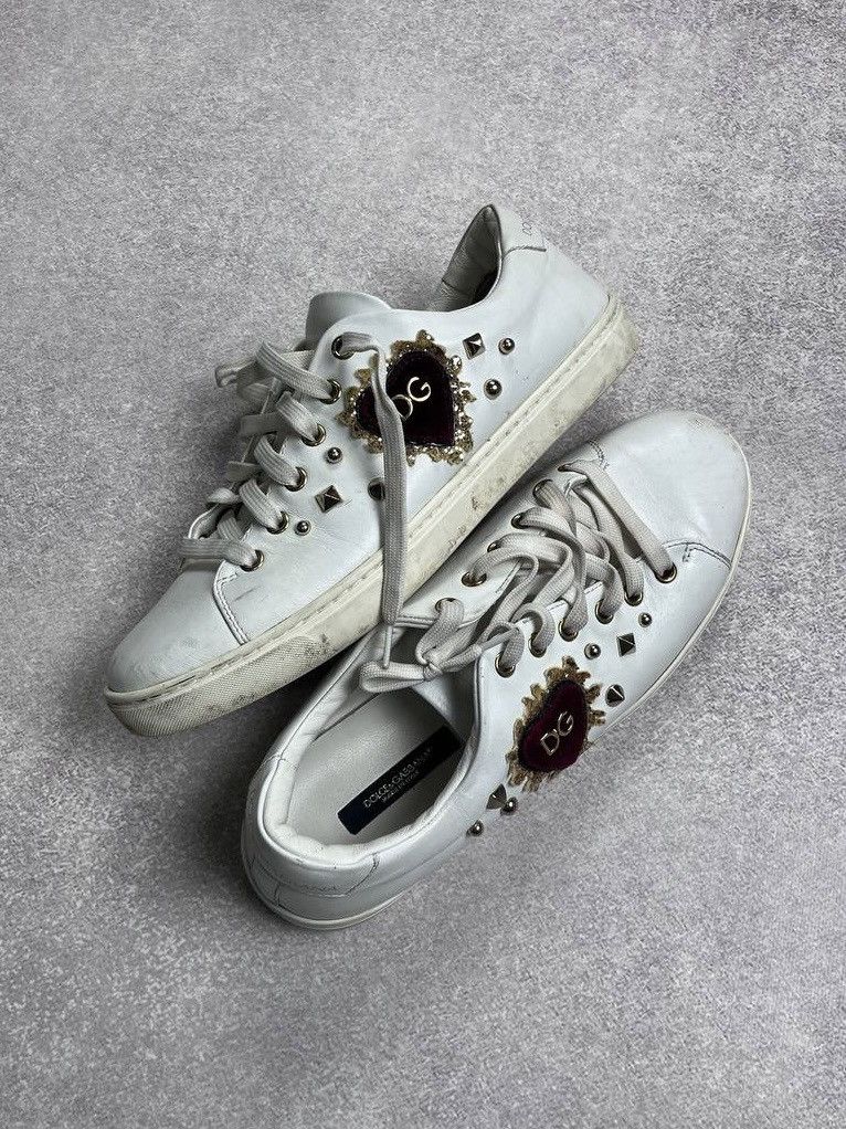 Dolce & Gabbana Vintage Dolce&Gabbana Heart Leather Low Top Sneakers 39 Size US 9 / IT 39 - 1 Thumbnail