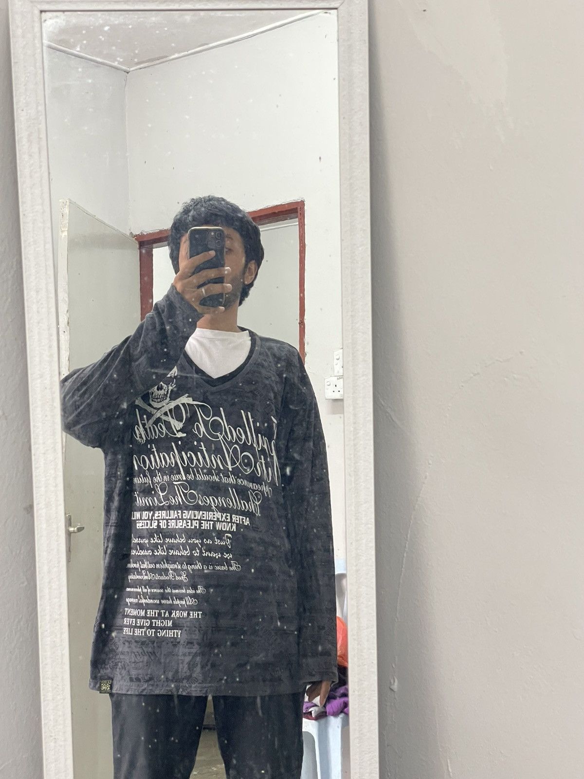 Hysteric Glamour Timestep Layer Y2K Emo Skull Affliction Wording Size US XXL / EU 58 / 5 - 20 Thumbnail