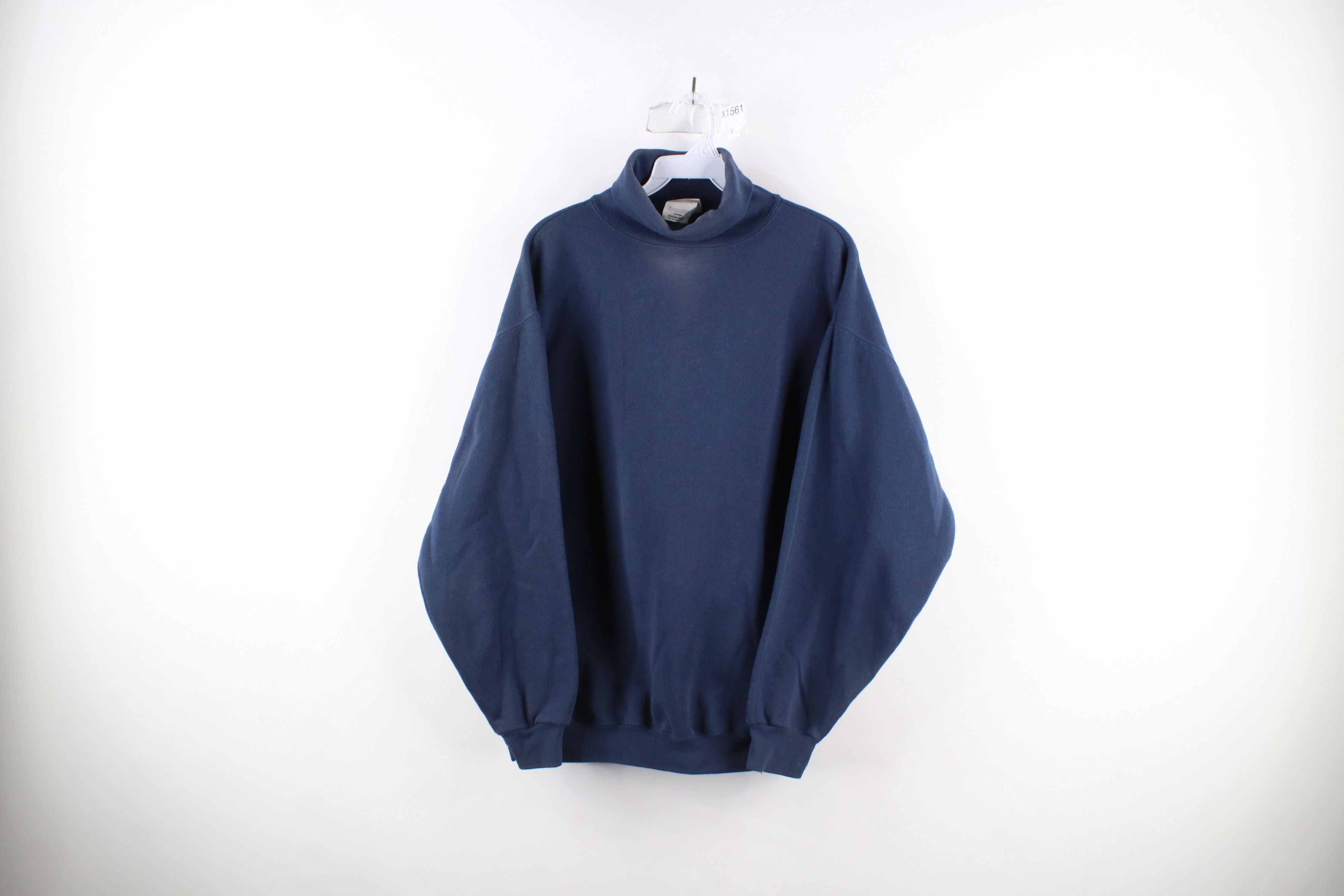 Vintage 90s Streetwear Blank Turtleneck Sweatshirt USA Tops