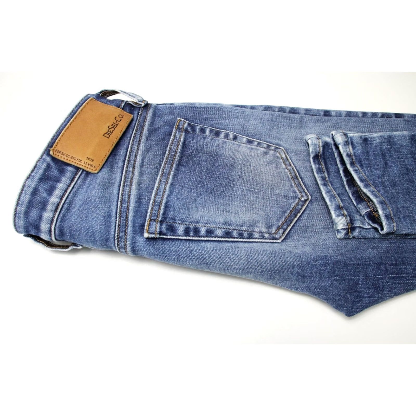 Diesel Diesel Jeans Womens W27 Blue Slandy 009JI Women Stretch Skinny Fit Faded Zip Fly Size 27" / US 4 / IT 40 - 5 Thumbnail