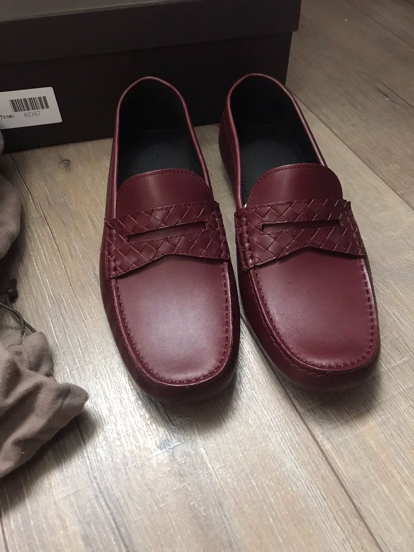 Bottega Veneta BV Burgundy Woven & Leather Driving Shoe 42.5 Size US 9.5 / EU 42-43 - 1 Thumbnail