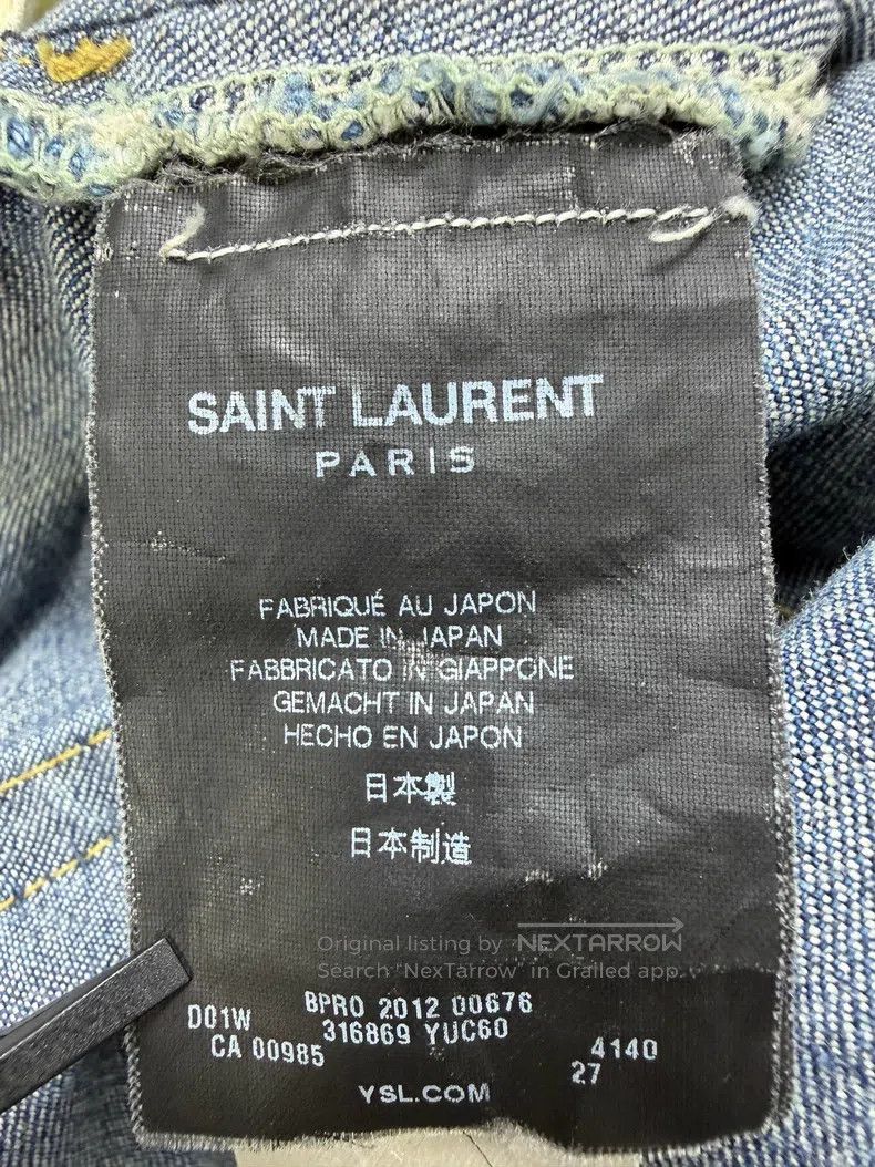 Saint Laurent Paris Saint Laurent Paris Original year dark blue whisker washed Size US 27 - 6 Thumbnail