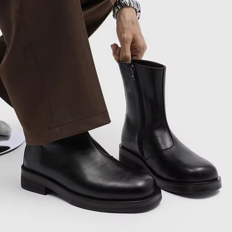 Japanese Brand Mid Top Round Toe Side Zipper Boot Size US 9 / EU 42 - 1 Thumbnail