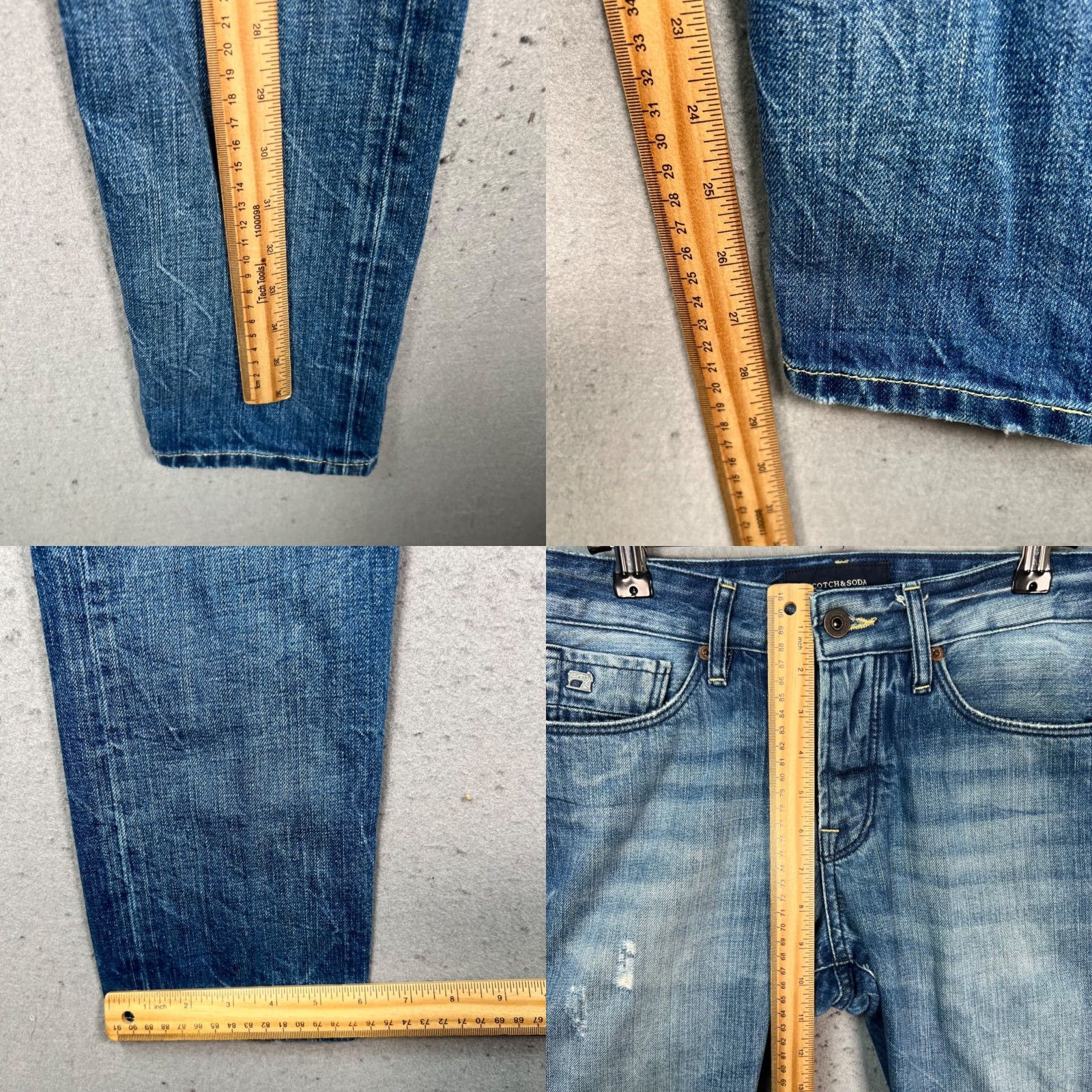 Scotch & Soda Scotch & Soda Jeans Ralston Slim Fit 5-Pocket Denim Blue Distressed 28x30 Mens Regular Size XS-? Size US 28 / EU 44 - 8 Thumbnail