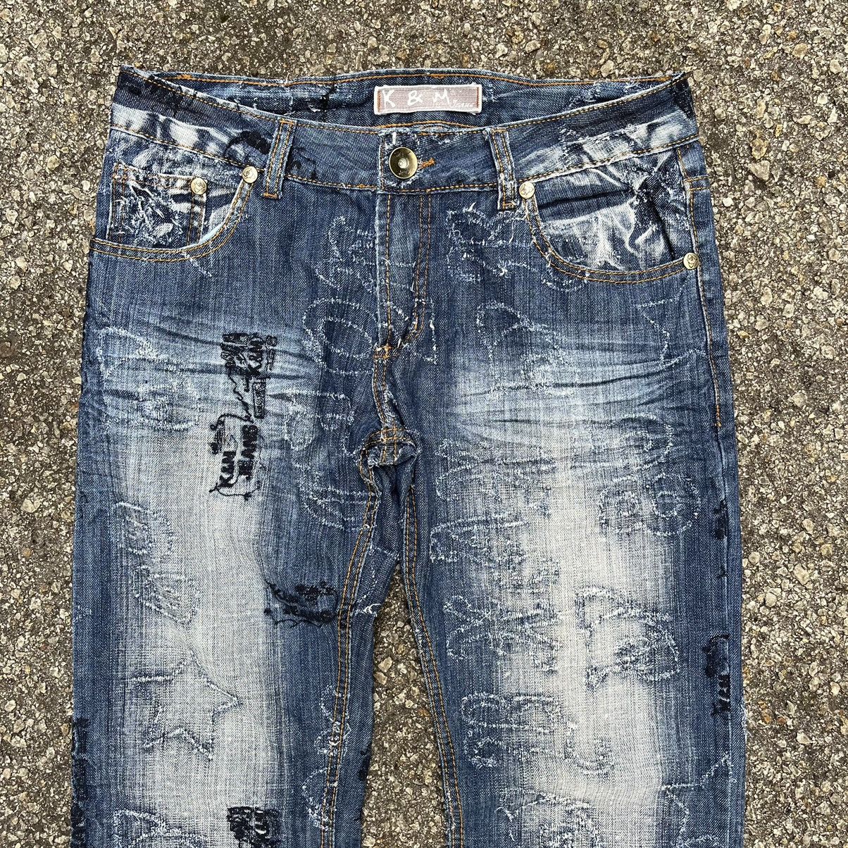 Kapital Japanese Kosmo Lupo Denim Embroidery Jeans Boro Grunge Punk Size US 31 - 5 Thumbnail