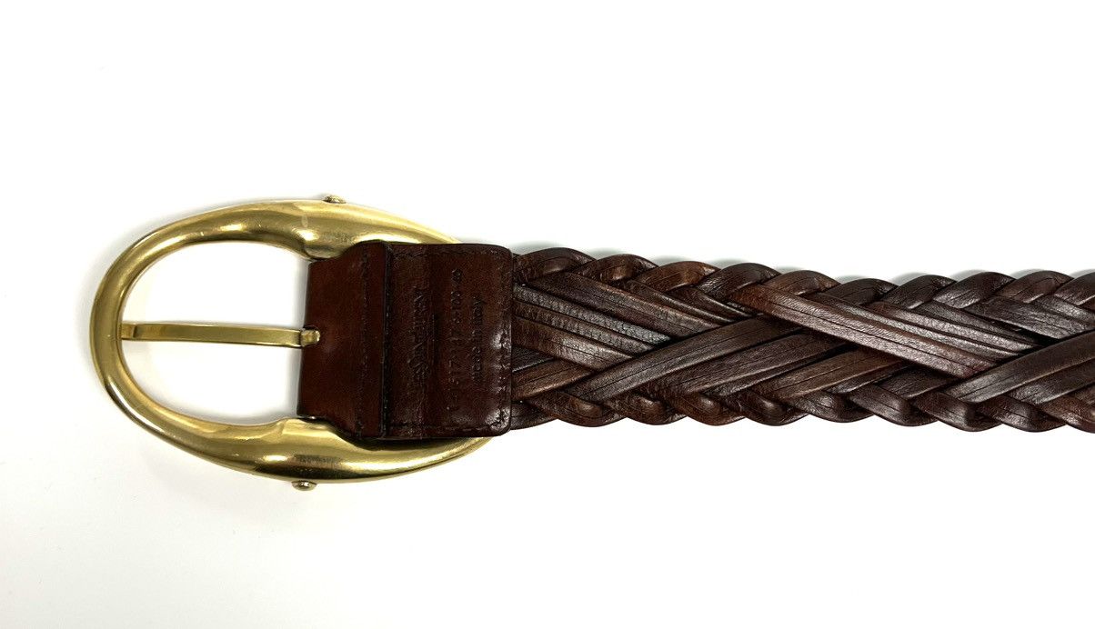 Yves Saint Laurent YVES SAINT LAURENT GOLD TONE BUCKLE W/ BRAIDED LEATHER BELT Size ONE SIZE - 23 Thumbnail