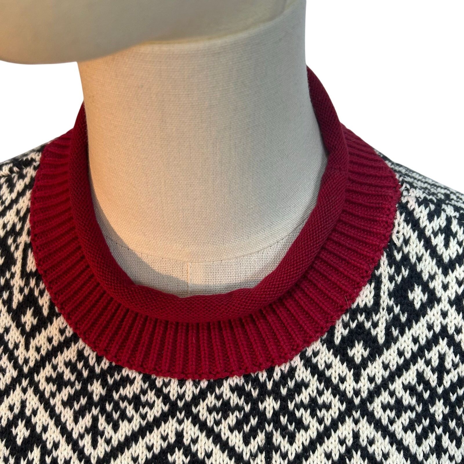 Talbots VTG 90s Talbots Large Winter Chalet Snowflake Fringe Sweater Size L / US 10 / IT 46 - 9 Thumbnail