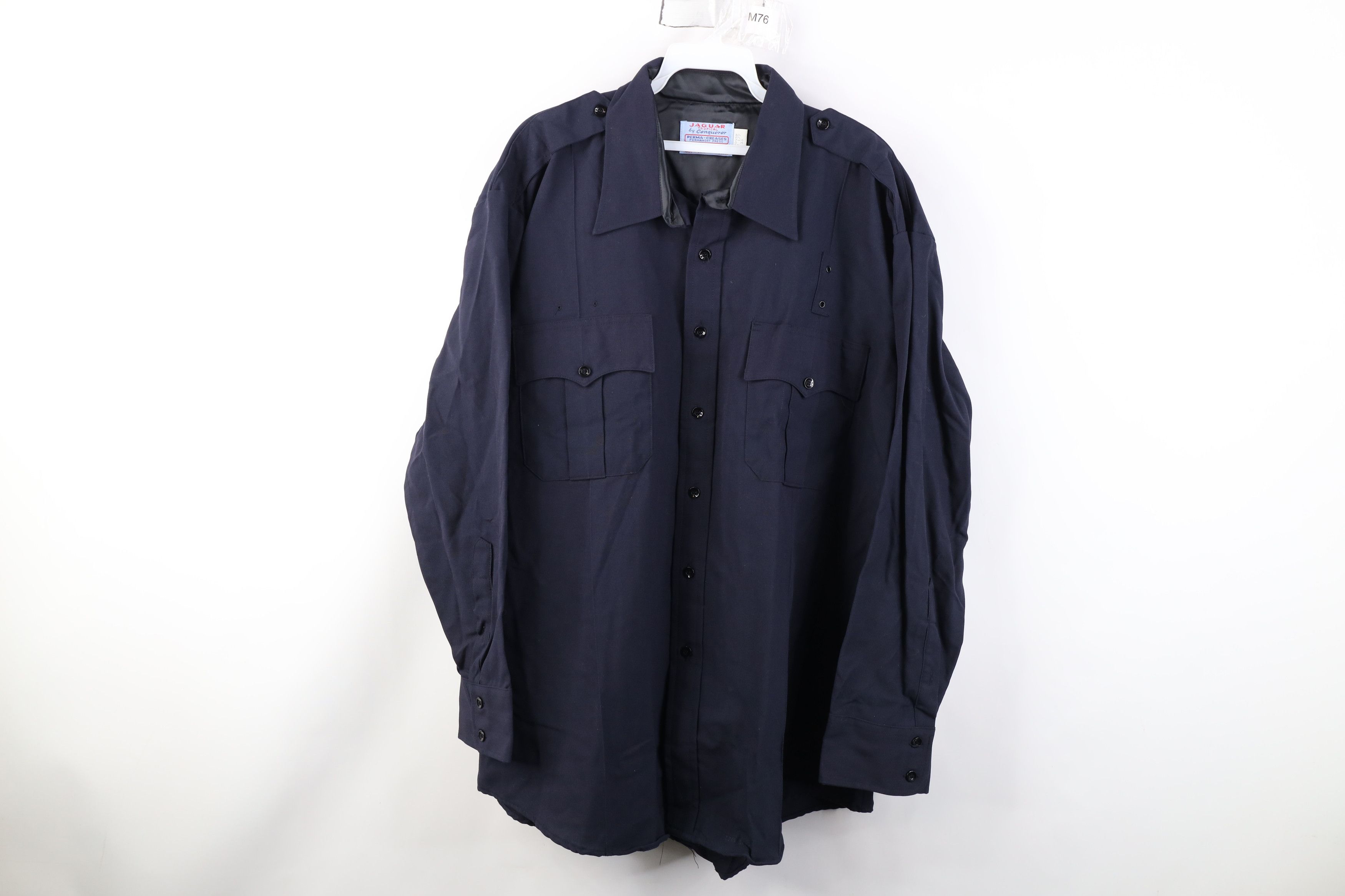 Vintage Vintage 70s Military Gabardine Knit Button Shirt Blue USA Size US M / EU 48-50 / 2 - 1 Thumbnail